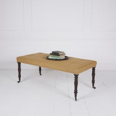 Antique English upholstered bench stool window seat