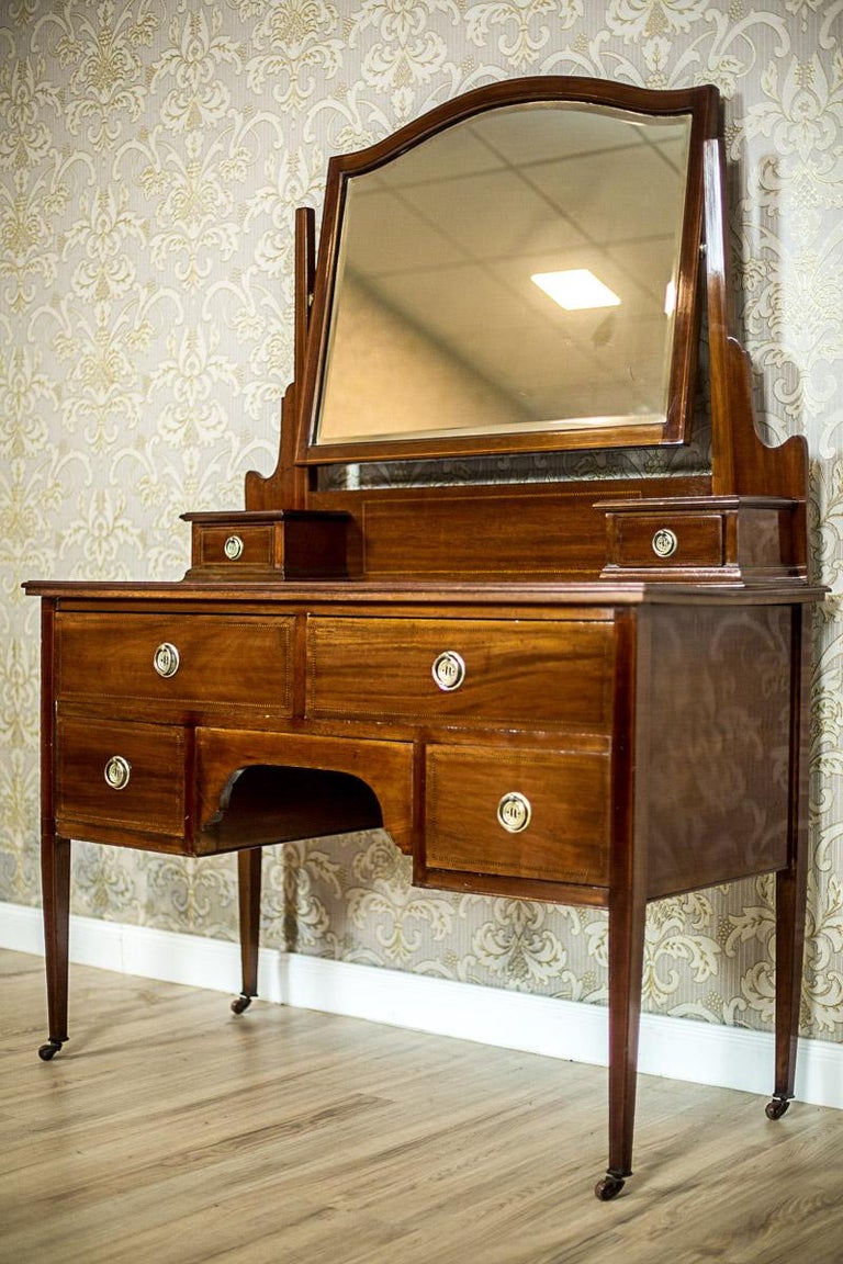 Antique English Vanity Veneered with Mahogany, circa 1890 at 1stDibs