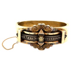 Bracelet anglais ancien de style victorien en or jaune 14 carats
