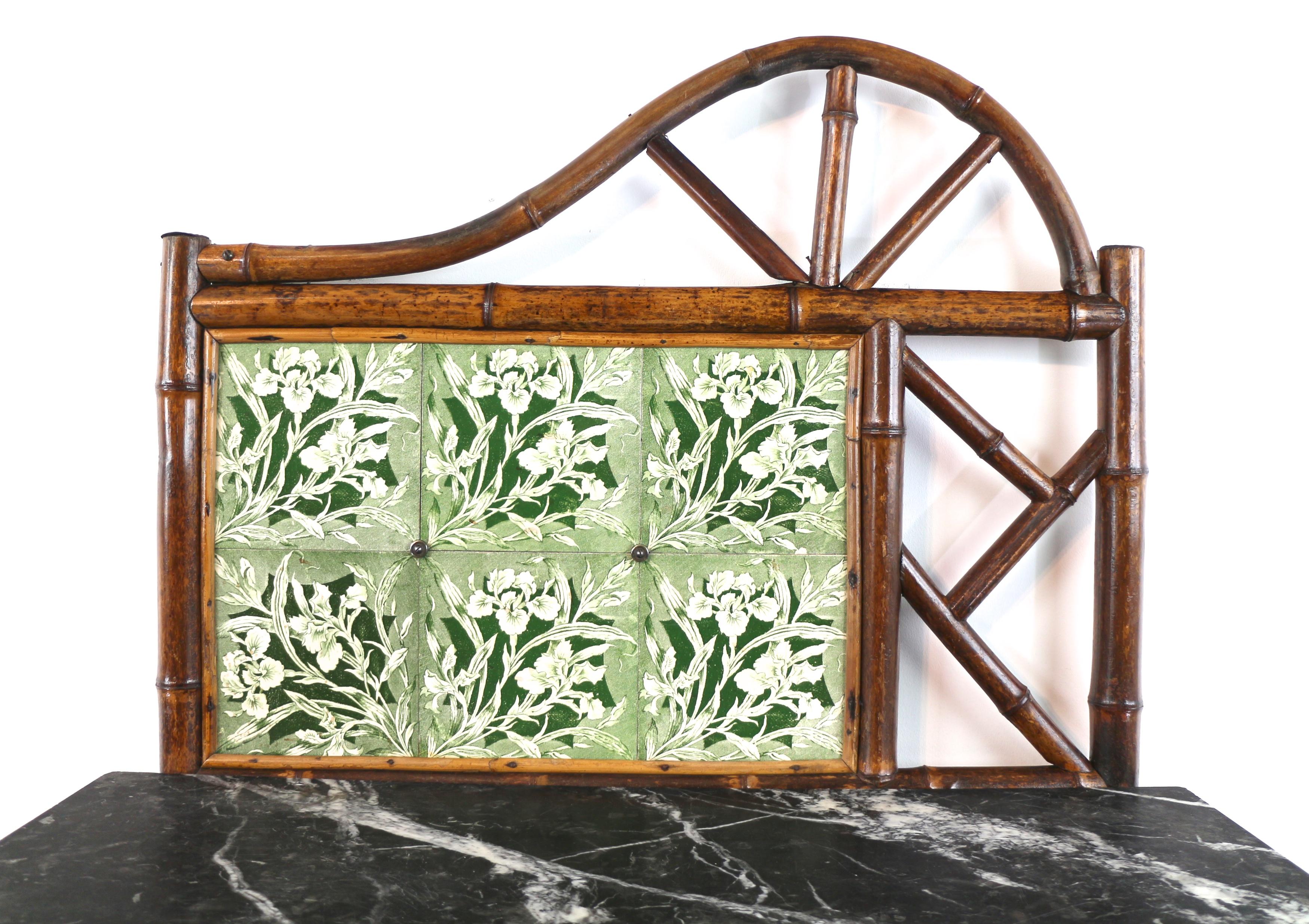 Antique English Victorian Aesthetic 'Japanese' Bamboo & Rattan Bedroom Suite 9