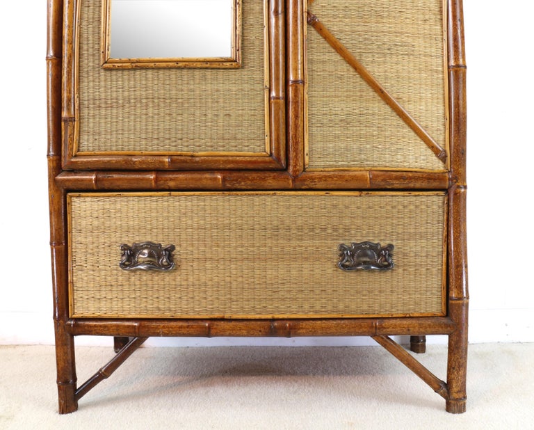 19th Century Antique English Victorian Aesthetic 'Japanese' Bamboo & Rattan Bedroom Suite  For Sale