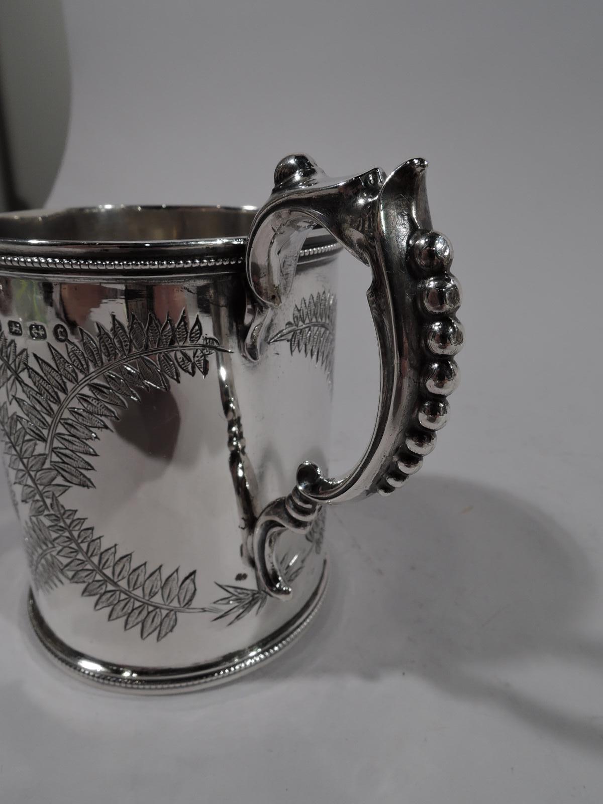 Aesthetic Movement Antique English Victorian Aesthetic Sterling Silver Baby Cup