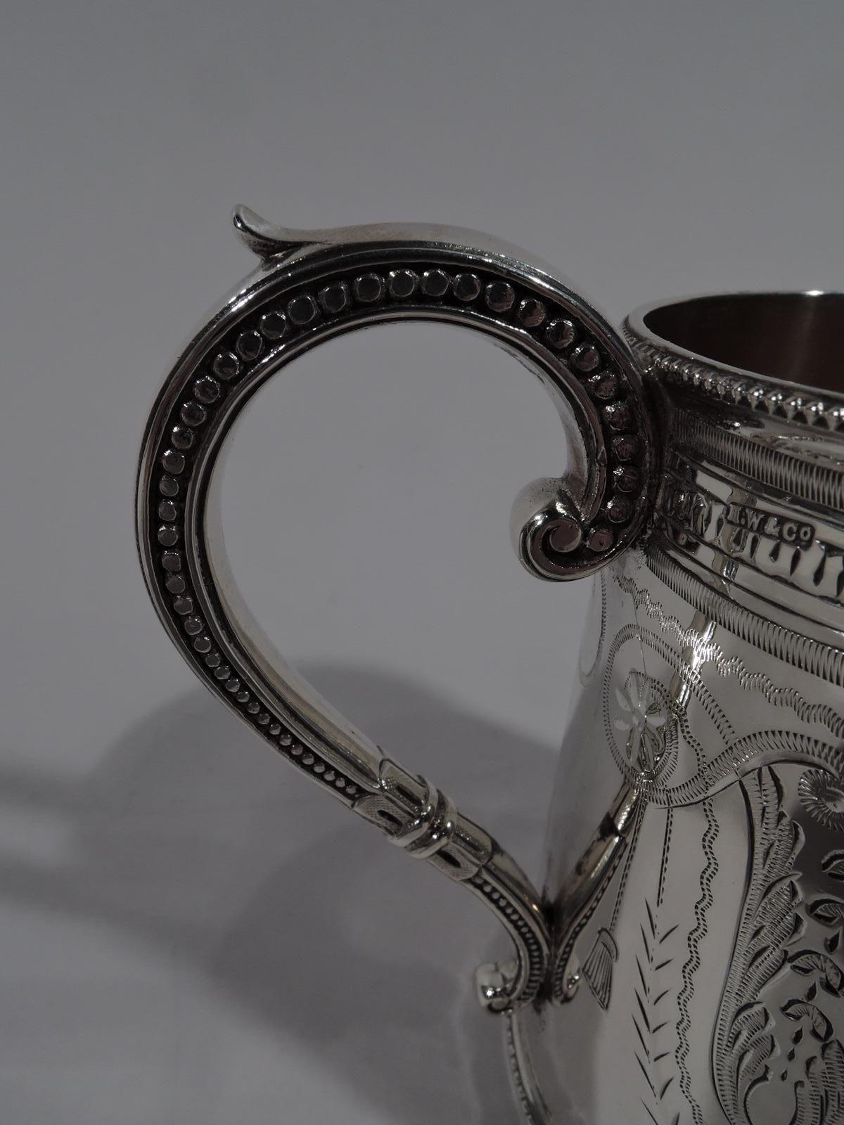 Antique English Victorian Aesthetic Sterling Silver Baby Cup In Good Condition In New York, NY