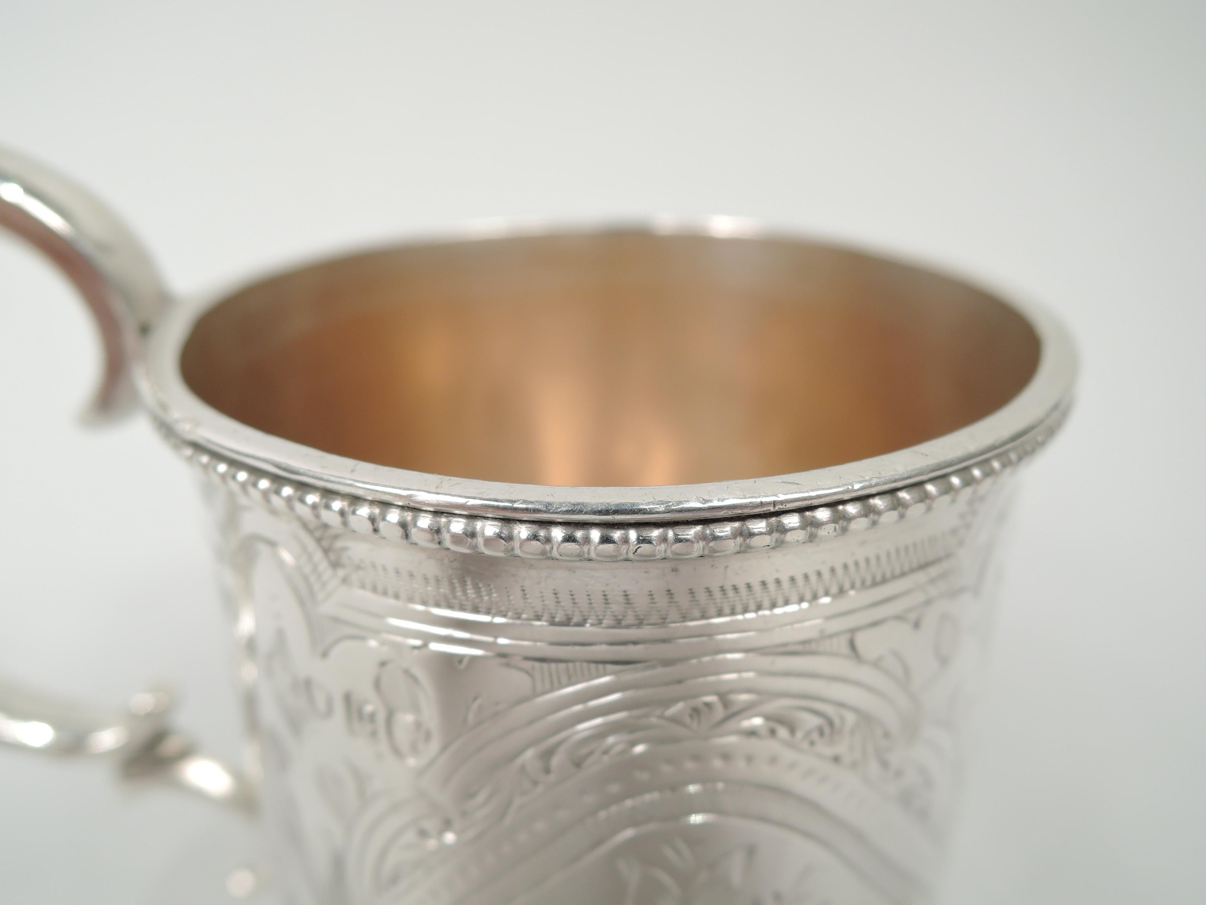Antique English Victorian Aesthetic Sterling Silver Baby Cup In Excellent Condition In New York, NY