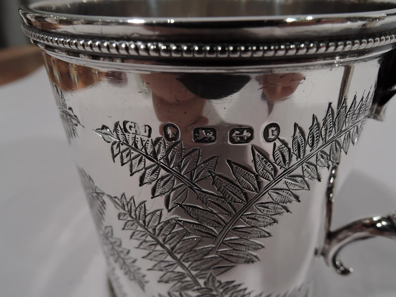 Antique English Victorian Aesthetic Sterling Silver Baby Cup 1