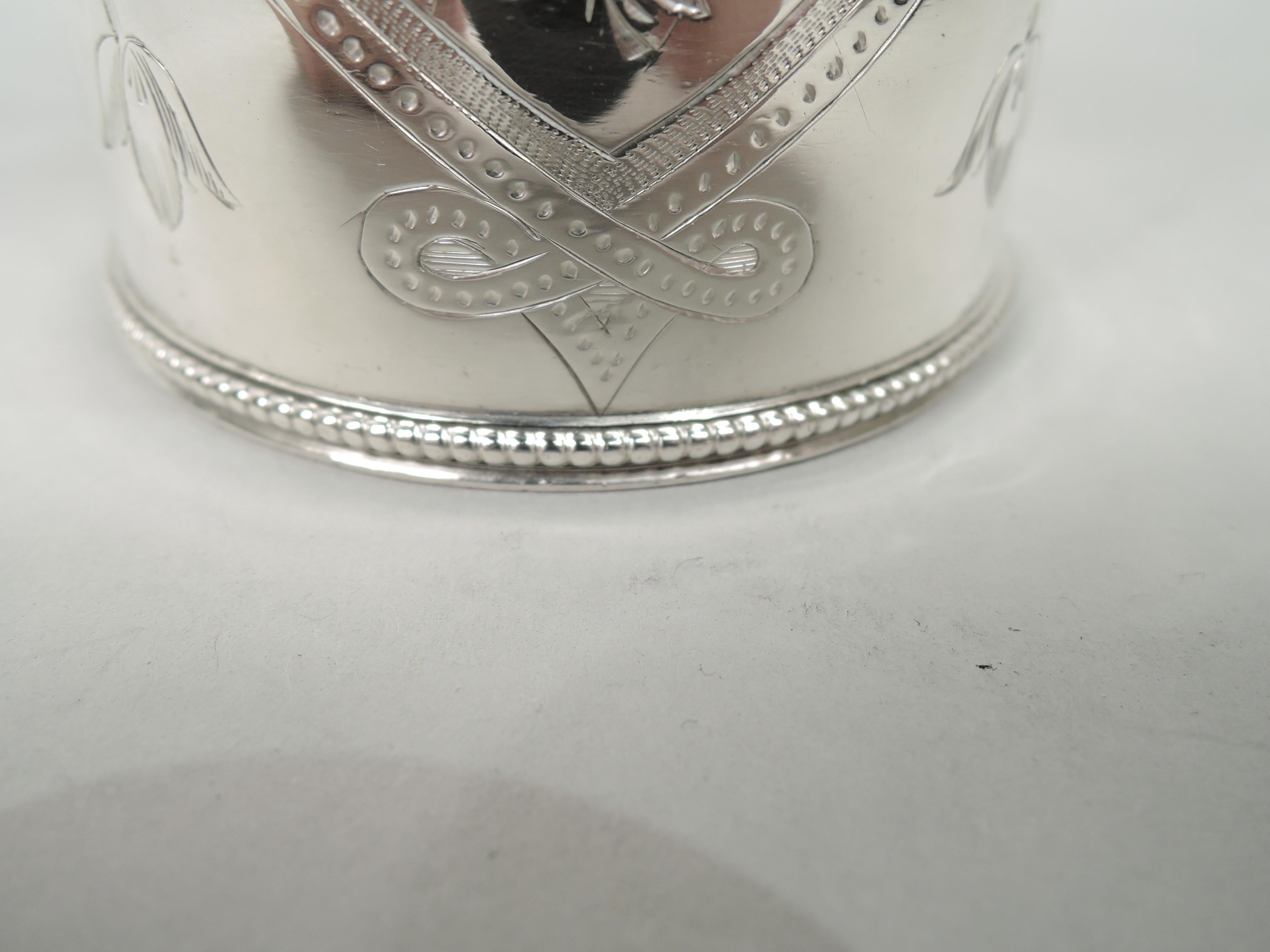 Antique English Victorian Aesthetic Sterling Silver Baby Cup 2