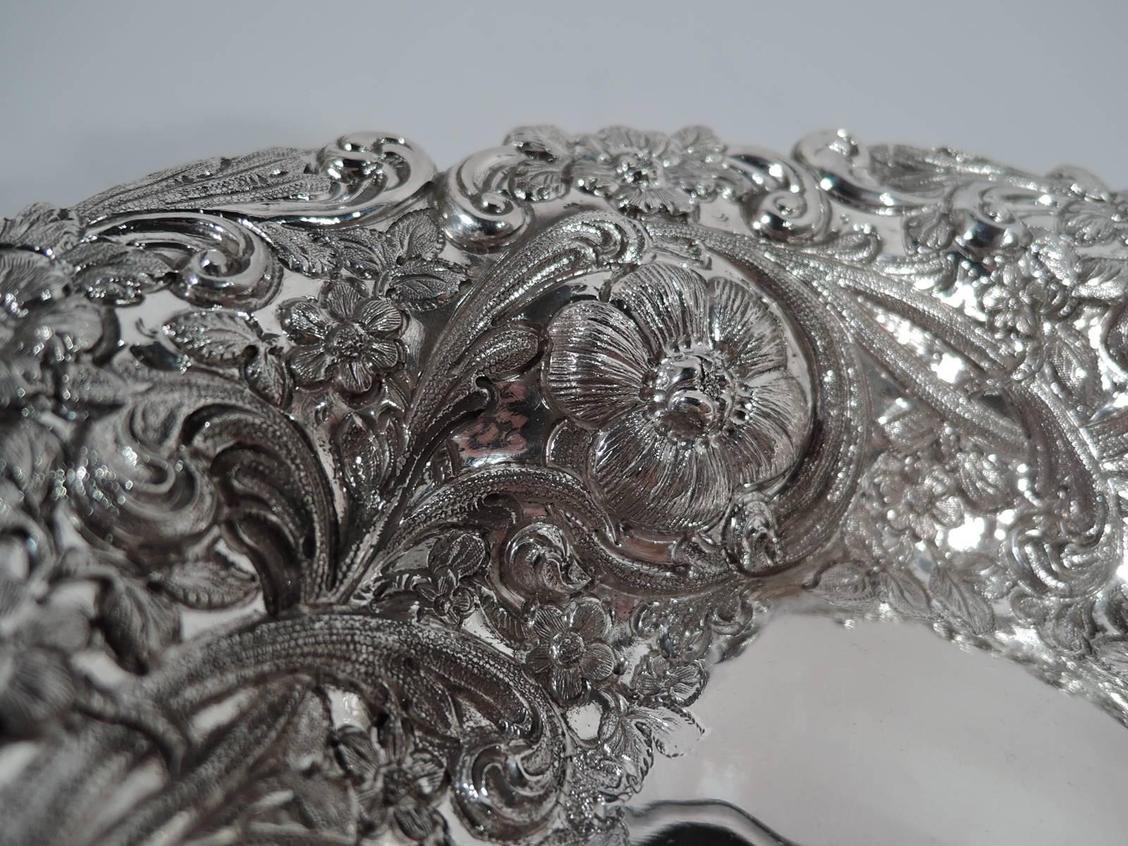 Late 19th Century Antique English Victorian Aesthetic Sterling Silver Bowl