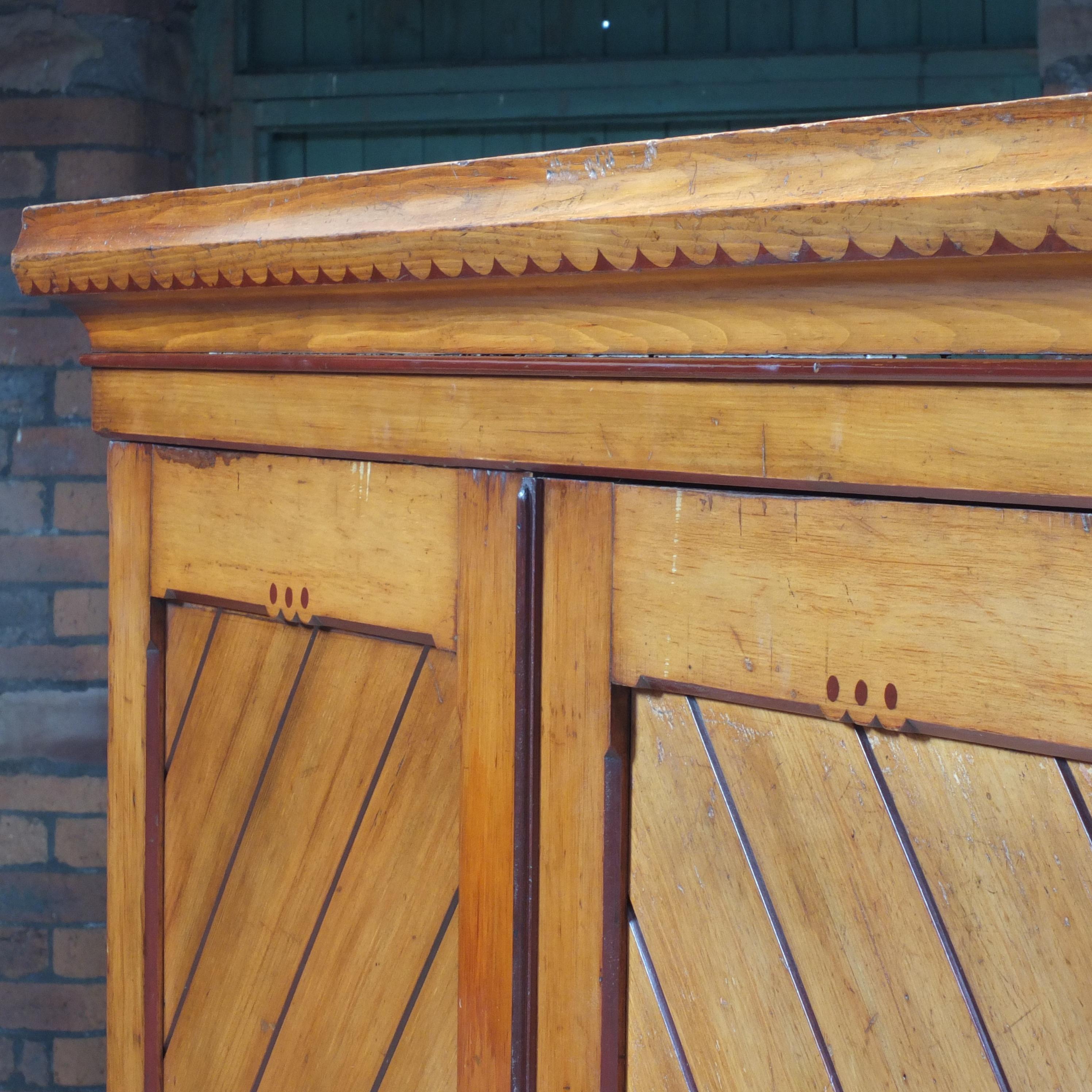 Antique English Victorian Arts and Crafts Linen Press c1880 at 1stDibs