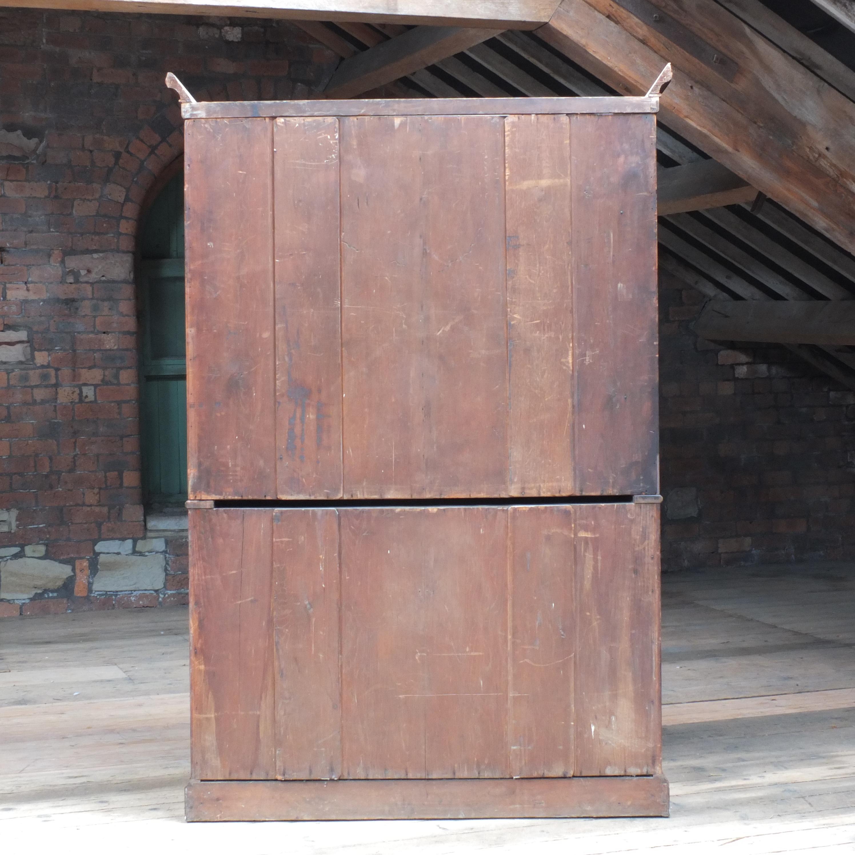 Antique English Victorian Arts and Crafts Linen Press c1880 at 1stDibs