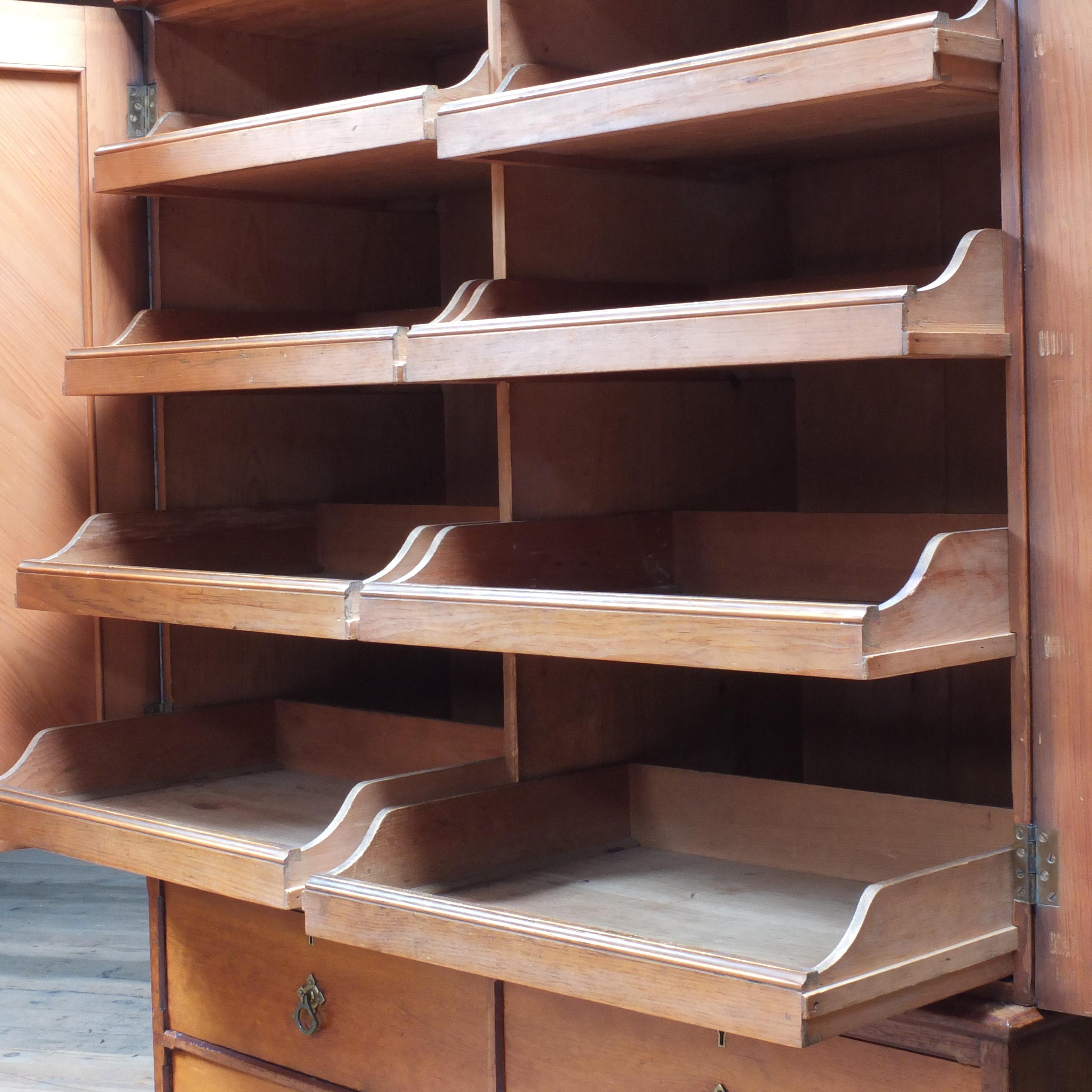 Antique English Victorian Arts and Crafts Linen Press c1880 at 1stDibs