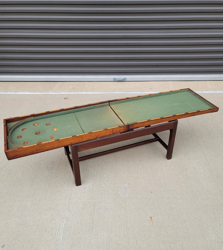 Antique English Victorian Bagatelle Flip Top Game Table on Stand For Sale 11