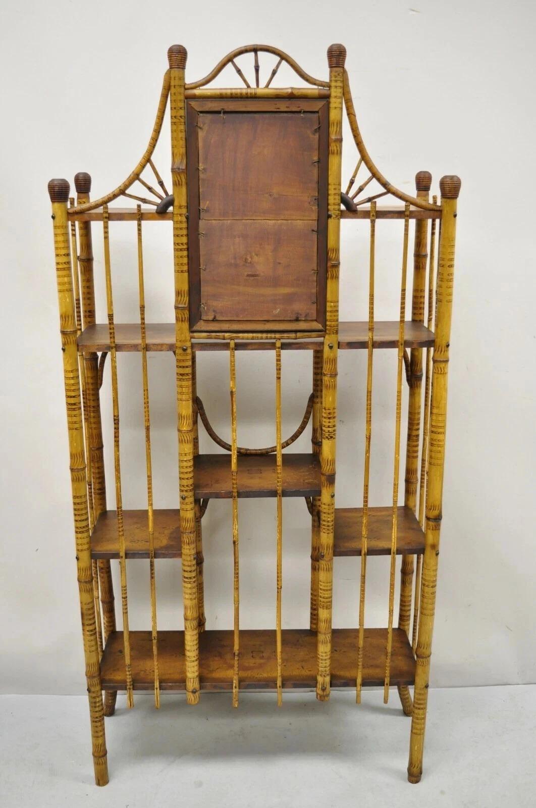 Antike englische viktorianische Bambus Stick and Ball Curio Regal Display Etagere im Angebot 5