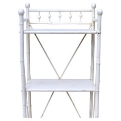 Antique English Victorian Bamboo Stick and Ball Etagere Curio Shelf Stand