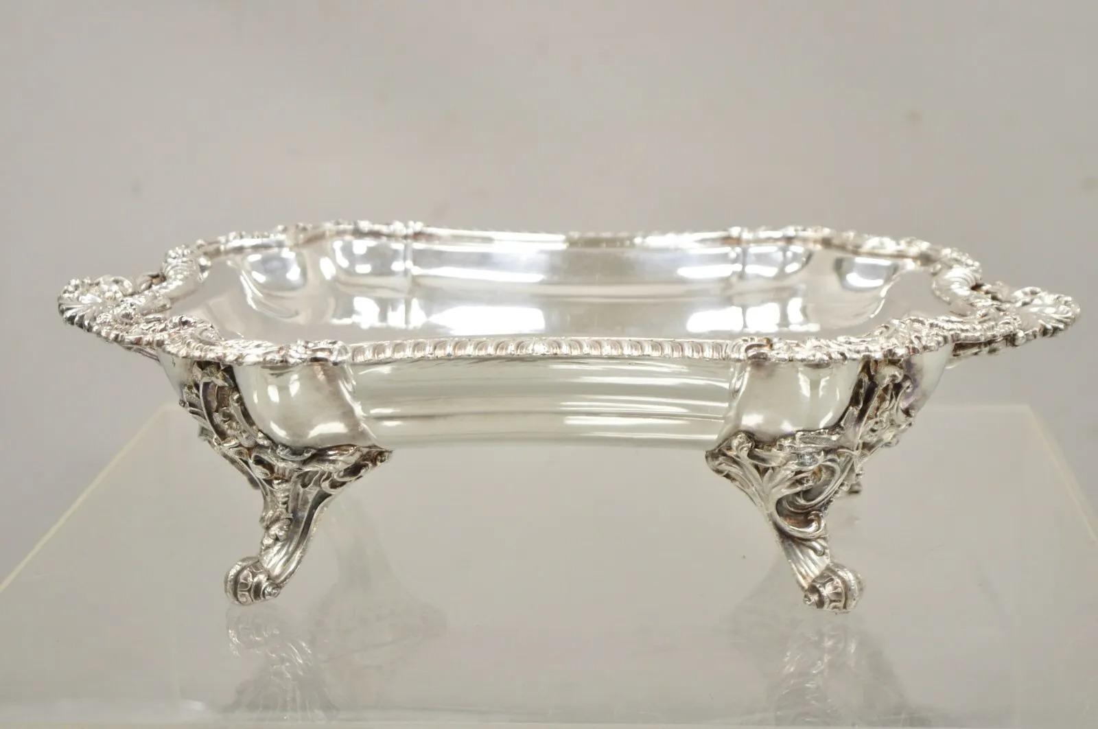 Antique English Victorian Baroque Silver Plated Serving Platter Dish Warmer For Sale 8