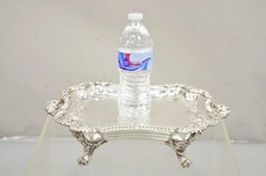 Antique English Victorian Baroque Silver Plated Serving Platter Dish Warmer