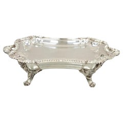 Used English Victorian Baroque Silver Plated Serving Platter Dish Warmer