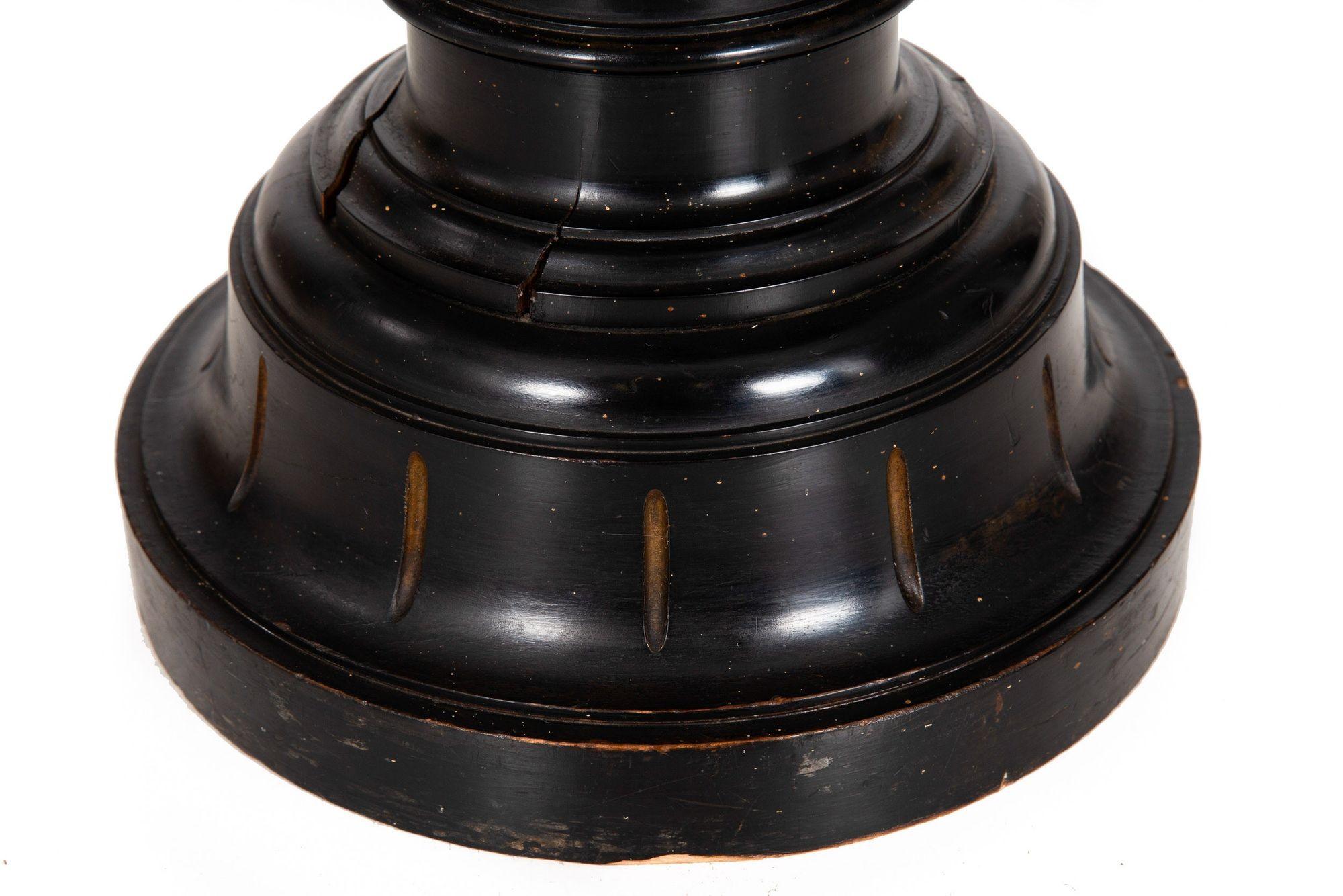 Antike englische viktorianische schwarz ebonisiert Pedestal um 1870 im Angebot 5