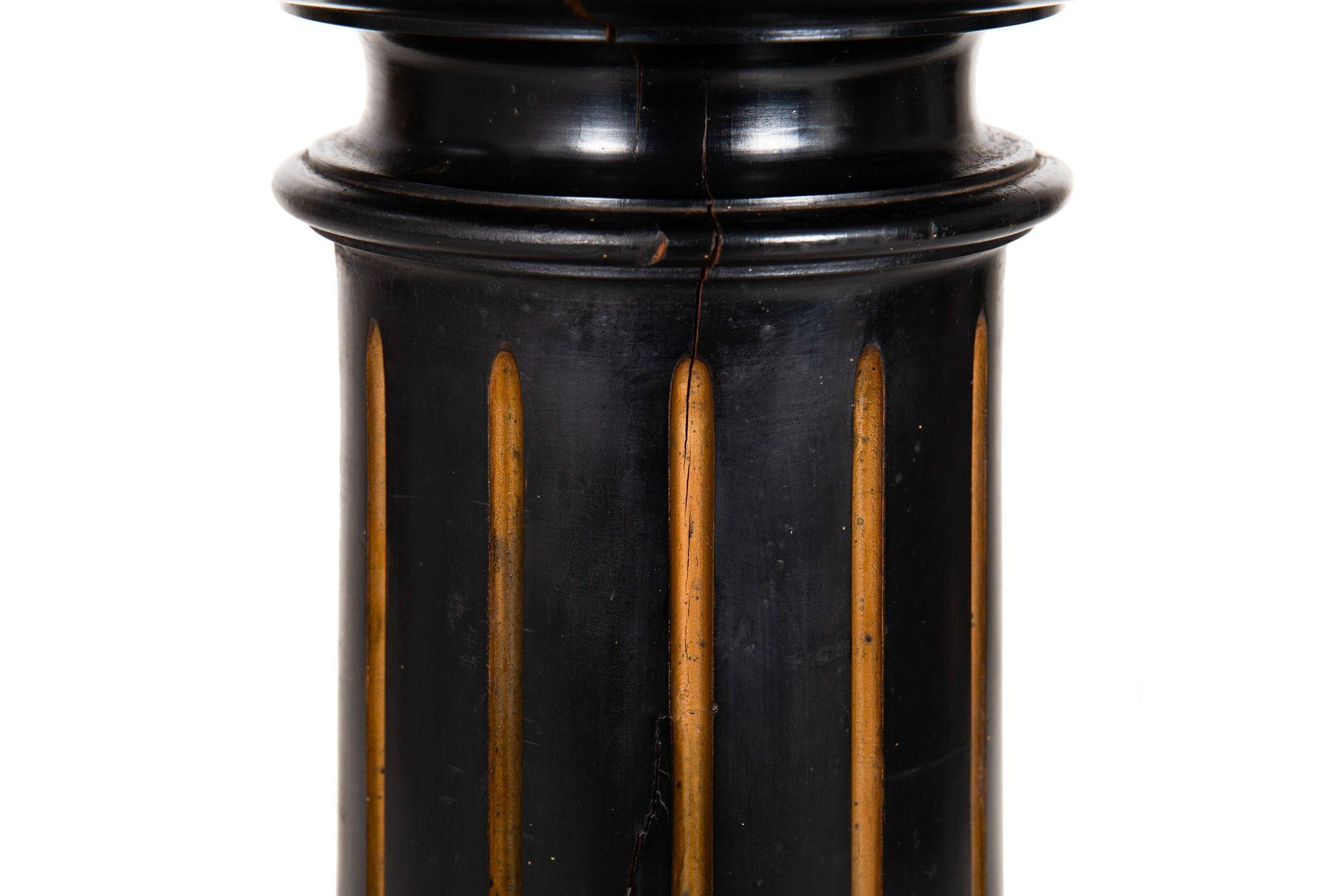 Antike englische viktorianische schwarz ebonisiert Pedestal um 1870 (19. Jahrhundert) im Angebot