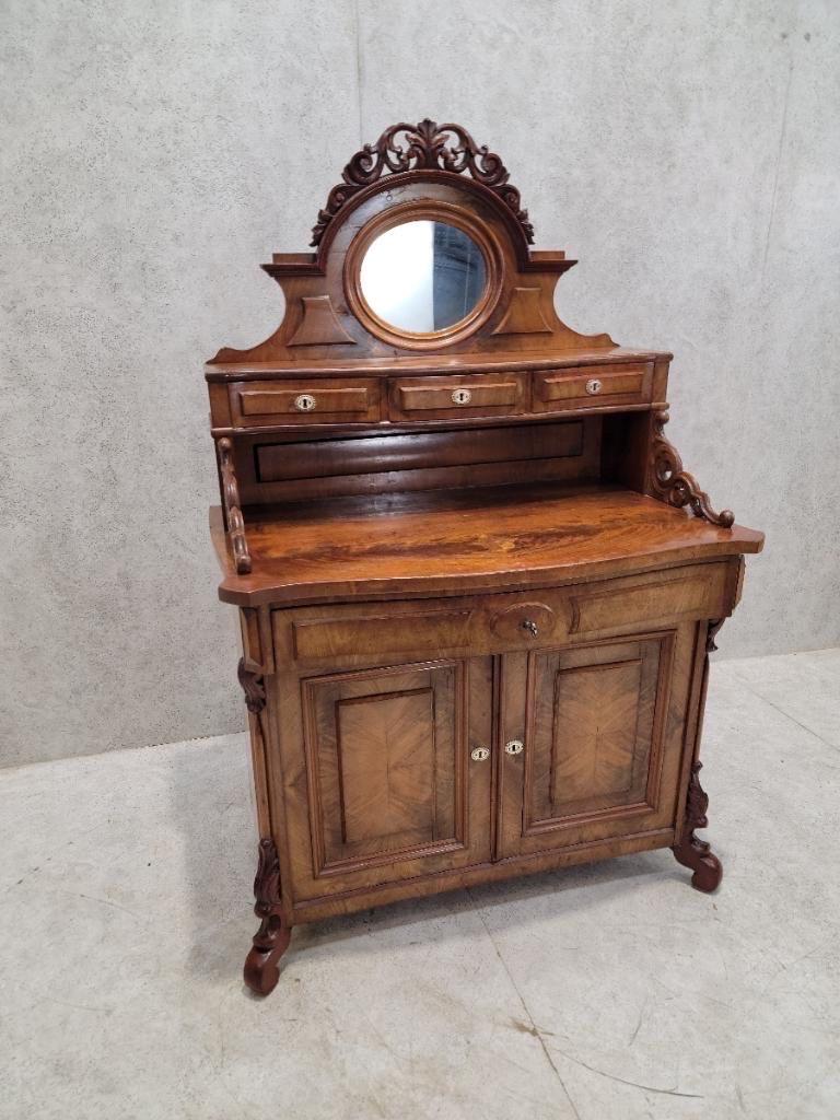 Specchio Antique Mirror Chiffonier in mogano con specchio in vendita