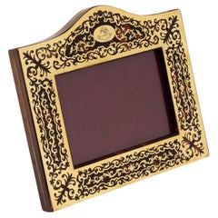 Antique English Victorian Boulle Photo Frame by Vickery