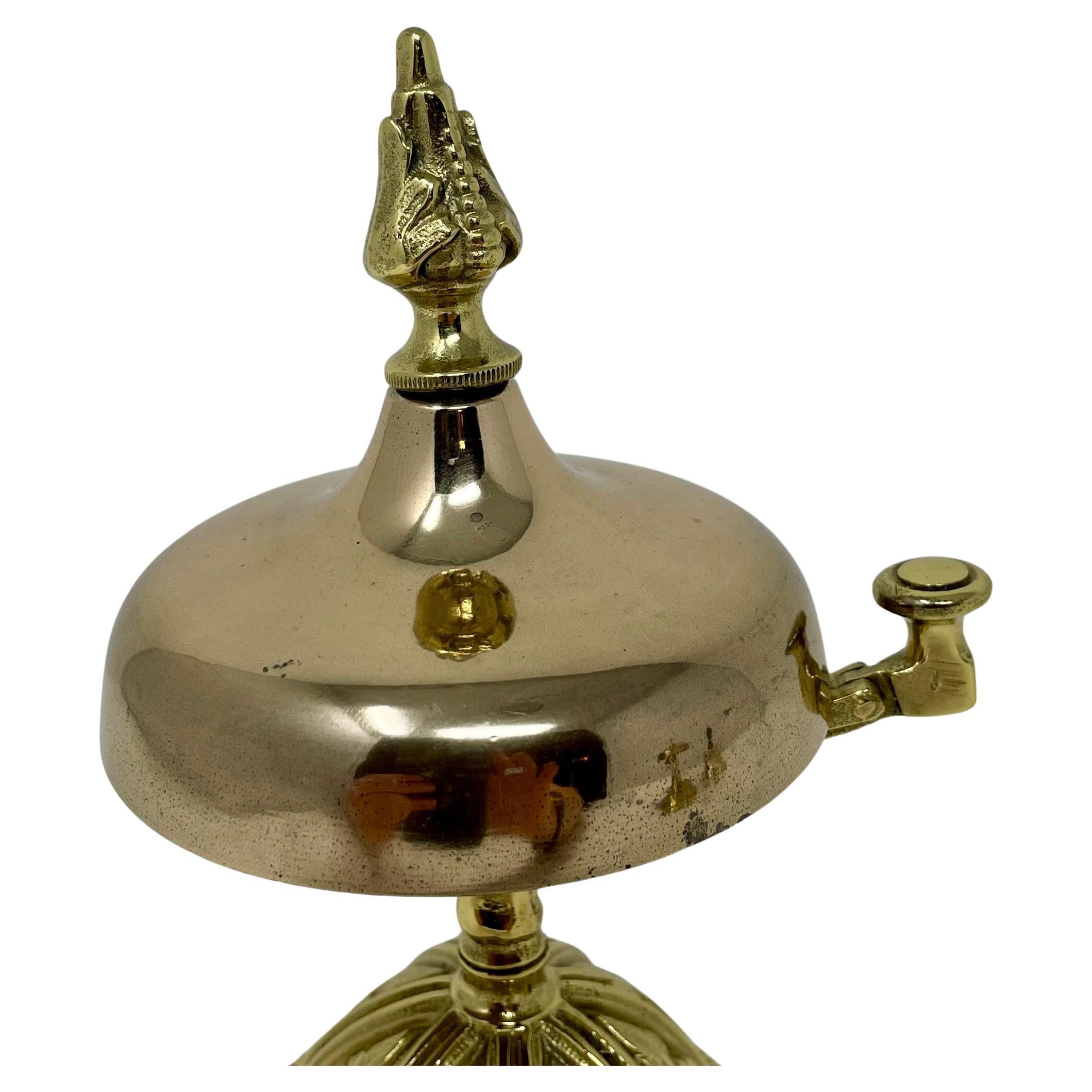 19th Century Antique English Victorian Brass Desk Bell, Circa 1880-1890. For Sale