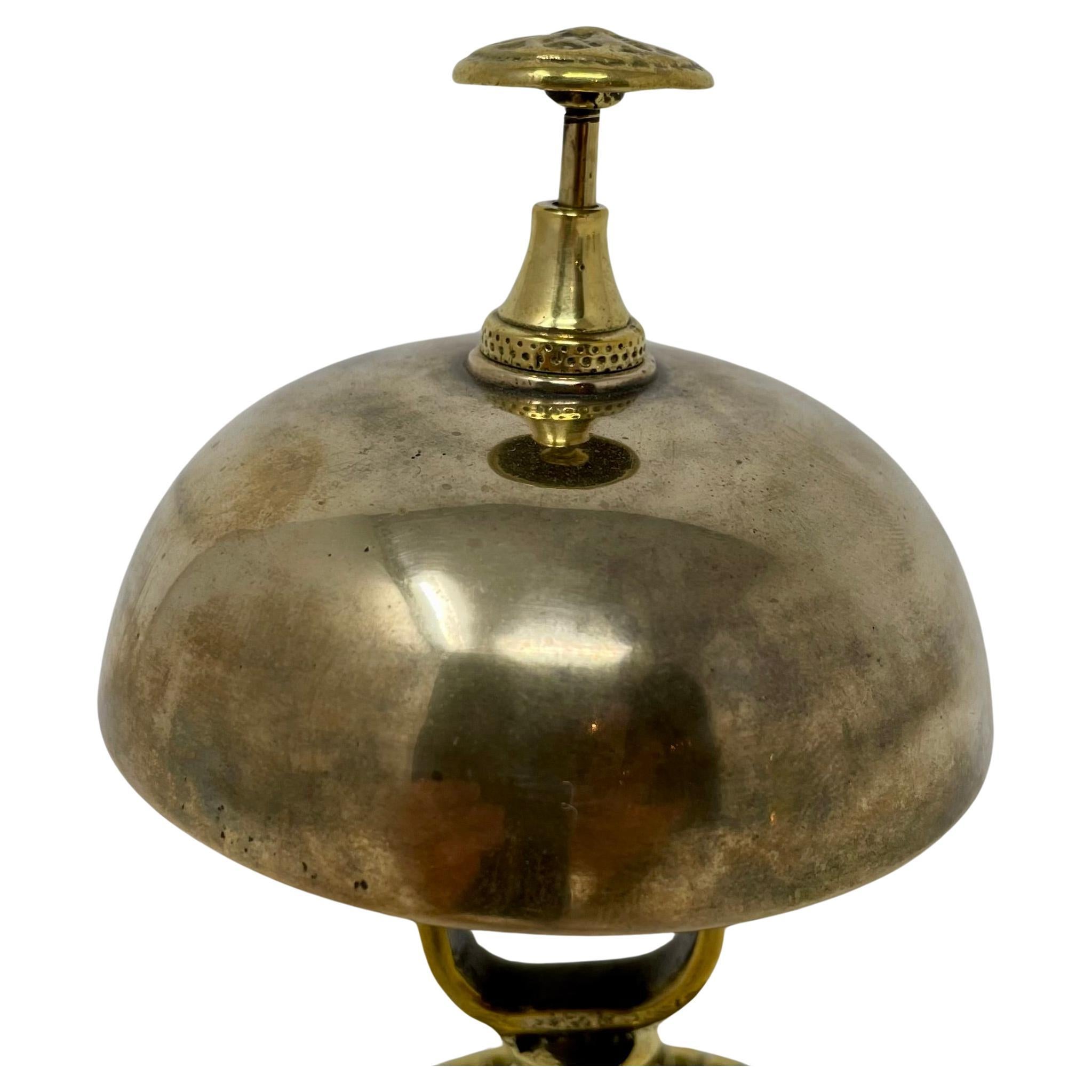 19th Century Antique English Victorian Brass Desk Bell, Circa 1880's. For Sale
