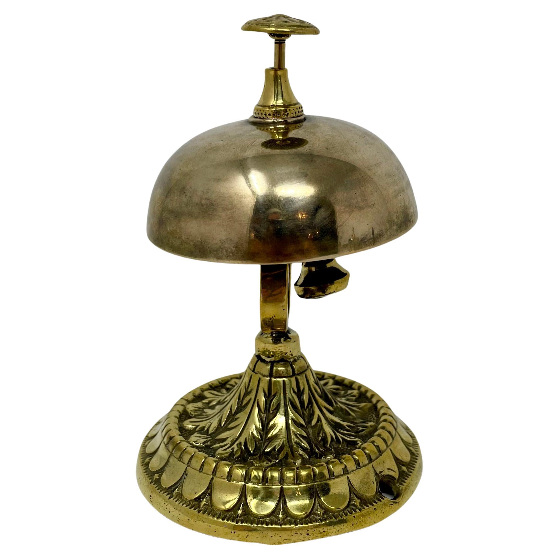 Antique English Victorian Brass Desk Bell, Circa 1880's. For Sale 1