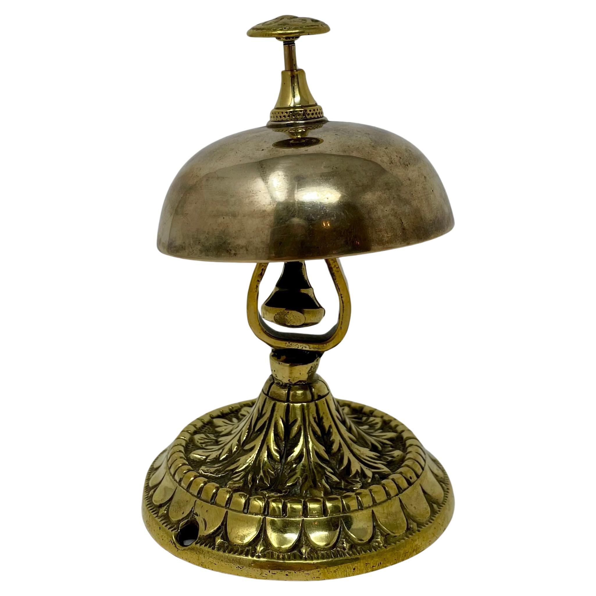 Antique English Victorian Brass Desk Bell, Circa 1880's. For Sale 2