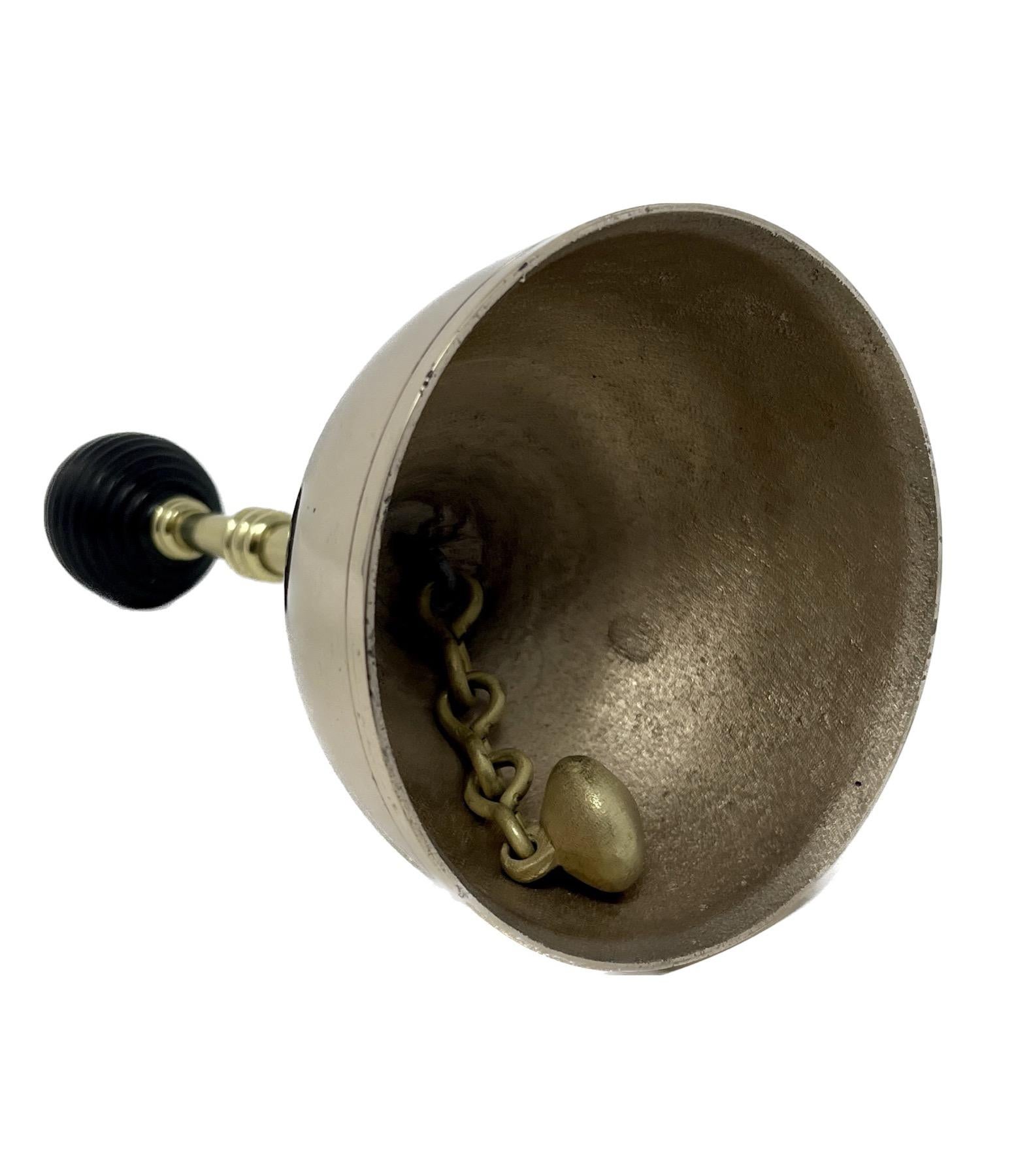 Antique English Victorian Brass Dinner Bell, Circa 1880. 1