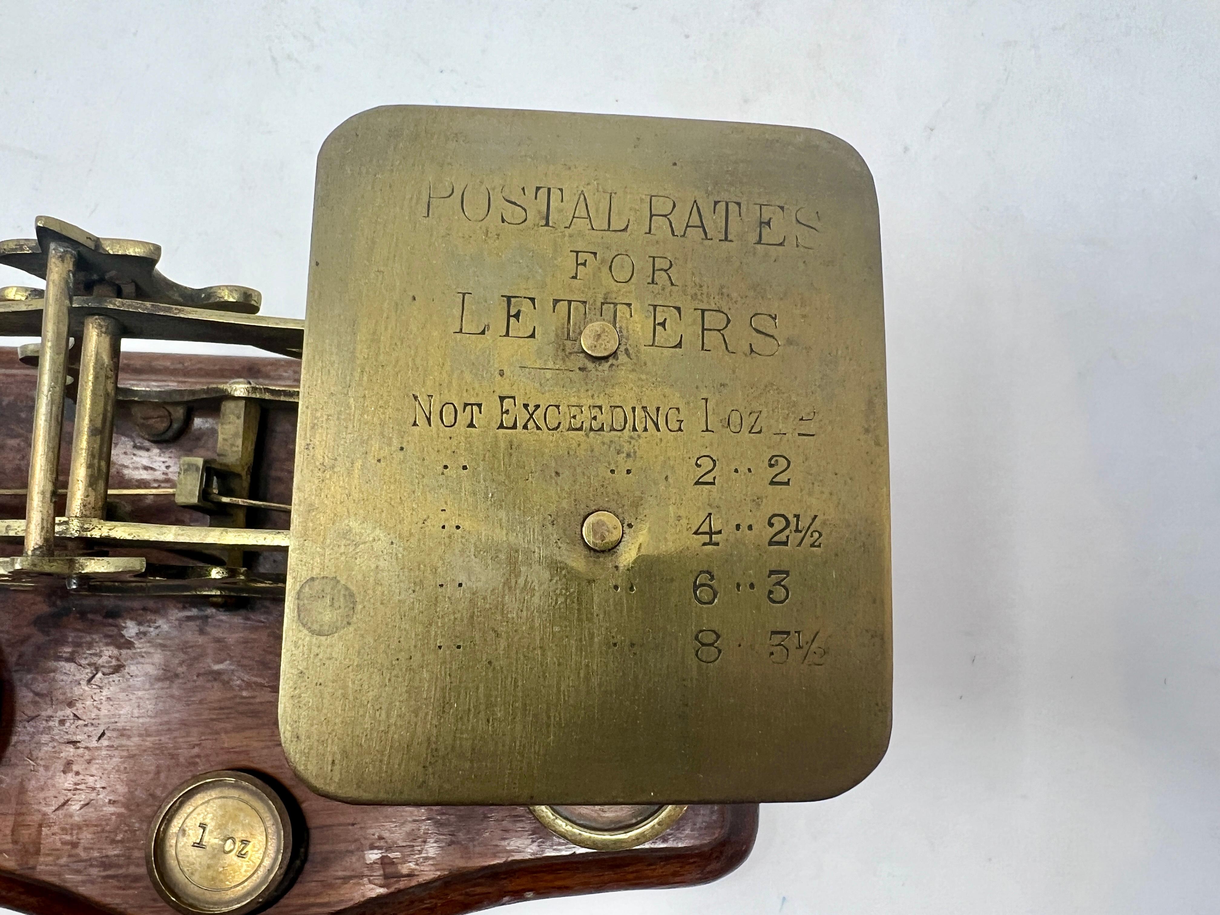 Antique English Victorian Brass Postal Scale, Circa 1880-1890. For Sale 1