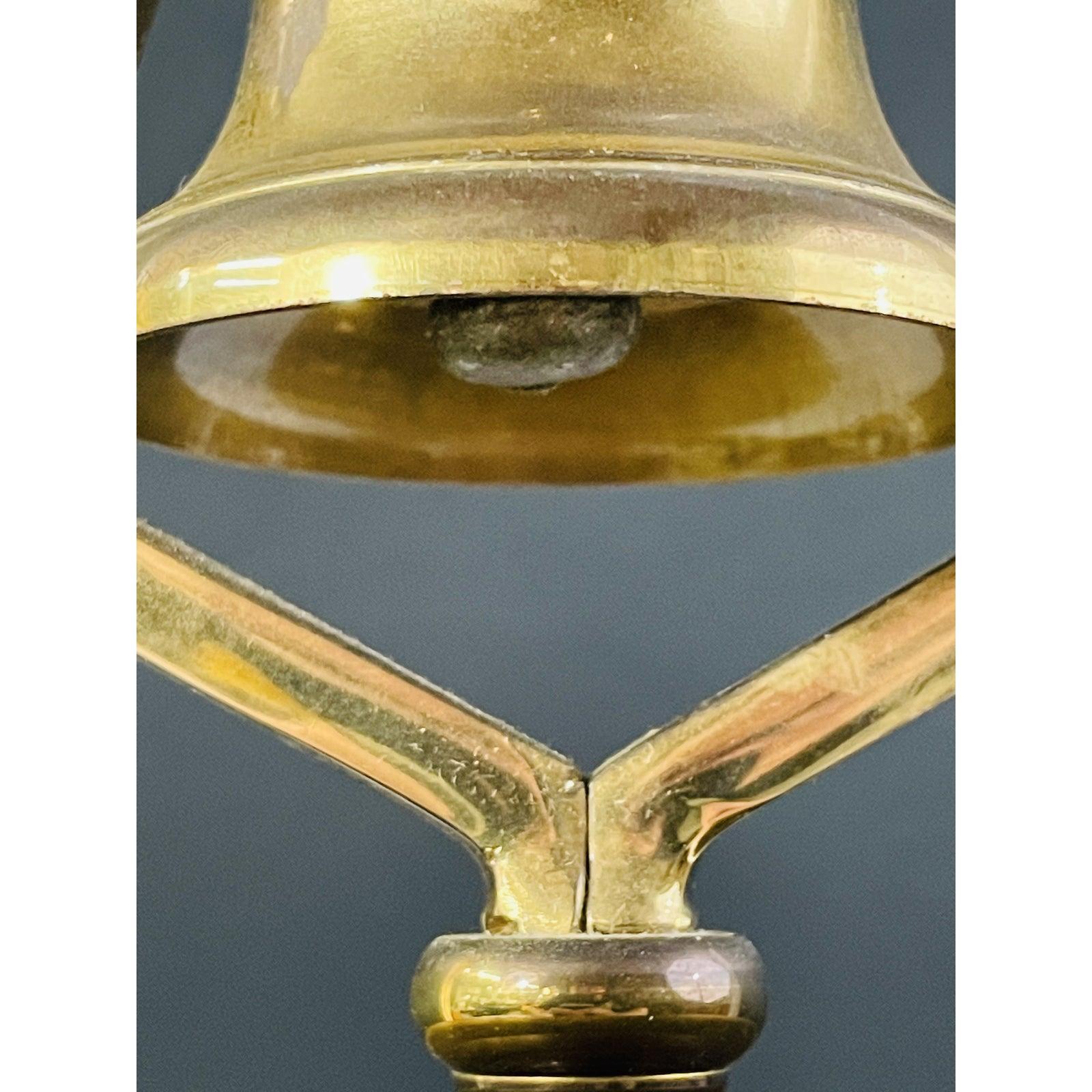 Antique English Victorian Brass Tavern Candlestick with Service Bell In Good Condition For Sale In Plainview, NY