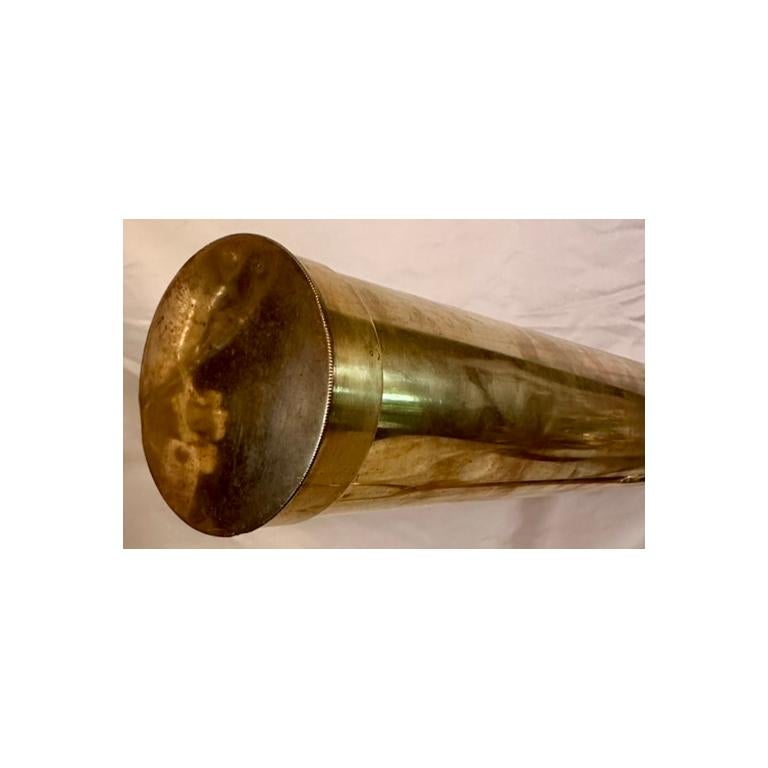 XIX secolo Antico telescopio inglese vittoriano in ottone con design da tavolo, circa 1870-1880. in vendita