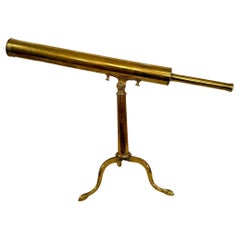 Antique English Victorian Brass Telescope in a Tabletop Design, Circa 1870-1880.