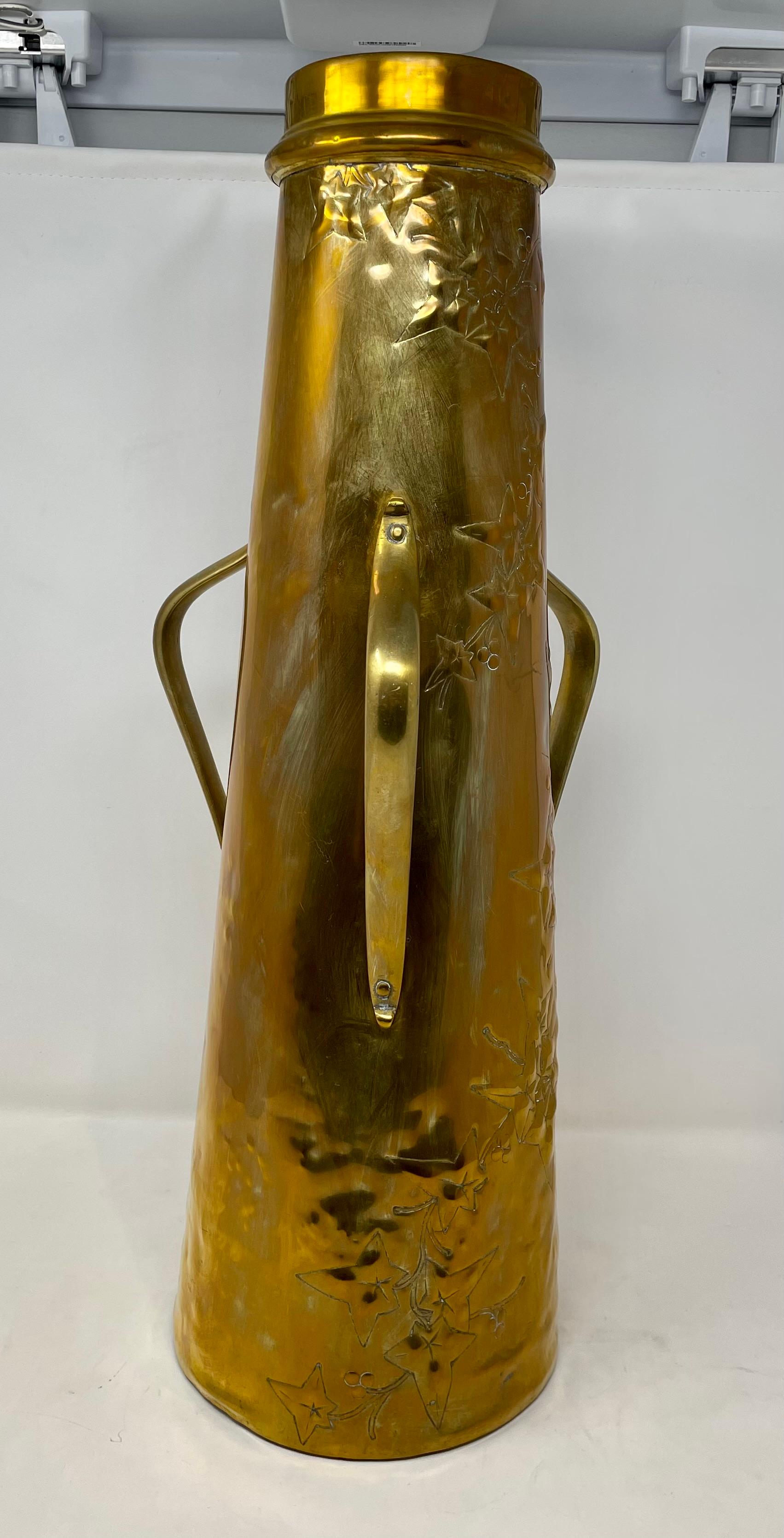 19th Century Antique English Victorian Brass Water Can, Circa 1880.
