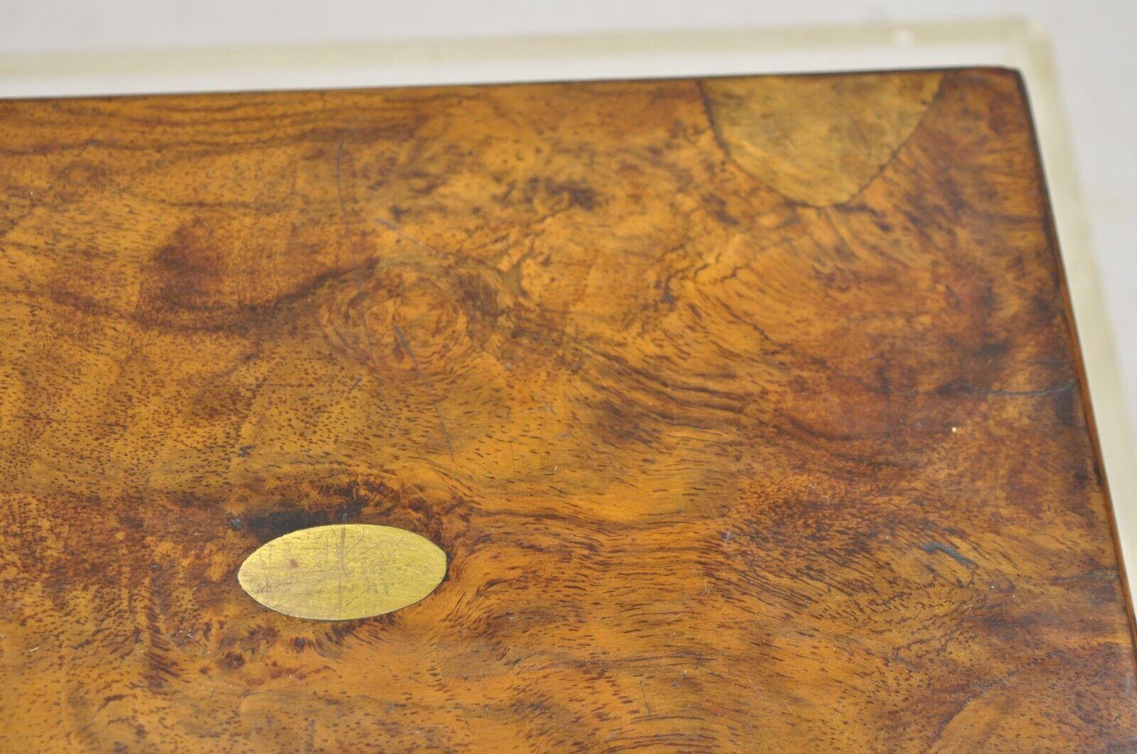 Antike englische viktorianische Nussbaum Wurzelholz kleine Lap Desk Box mit ausgestattetem Innenraum im Angebot 1