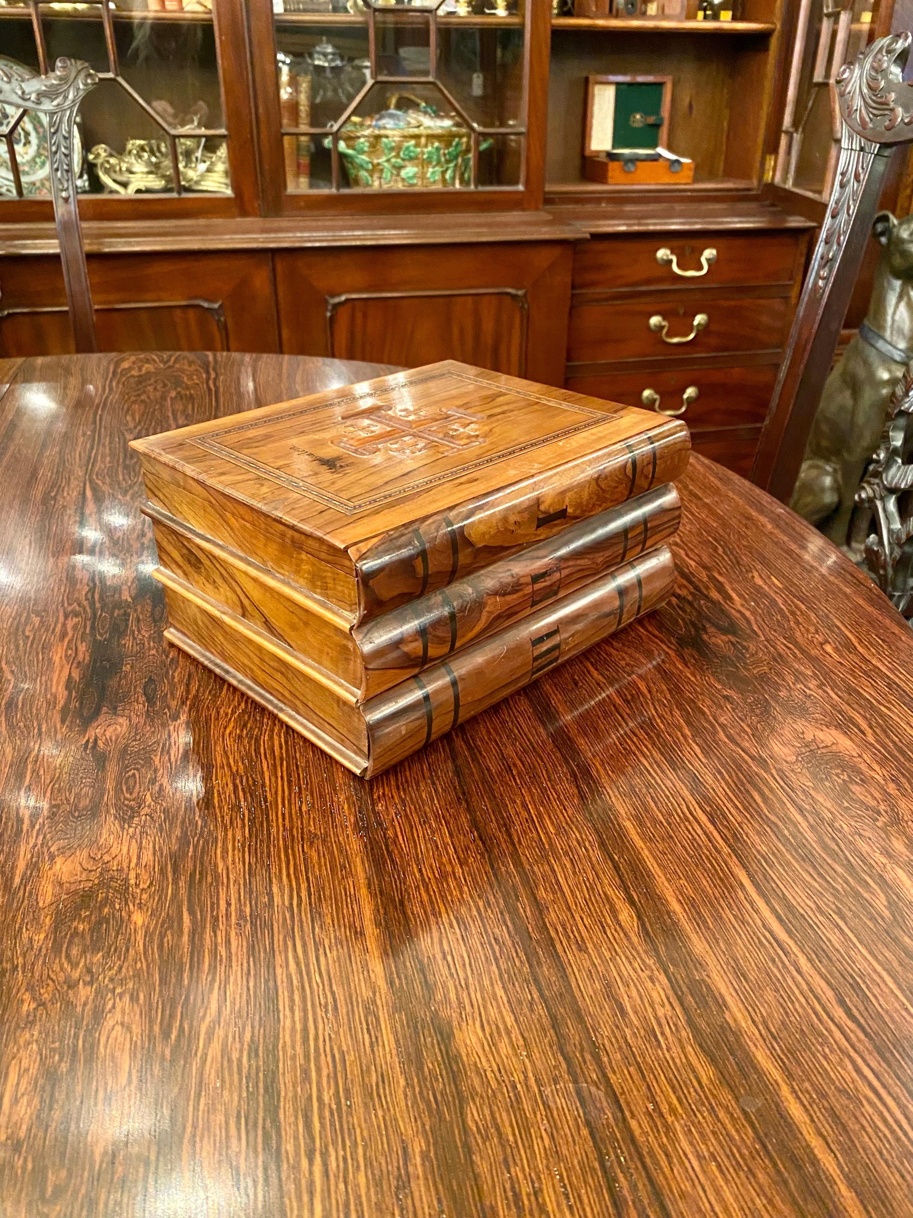 Antique English Victorian Burled Black Walnut Jewelry Puzzle Box, circa 1870's 4