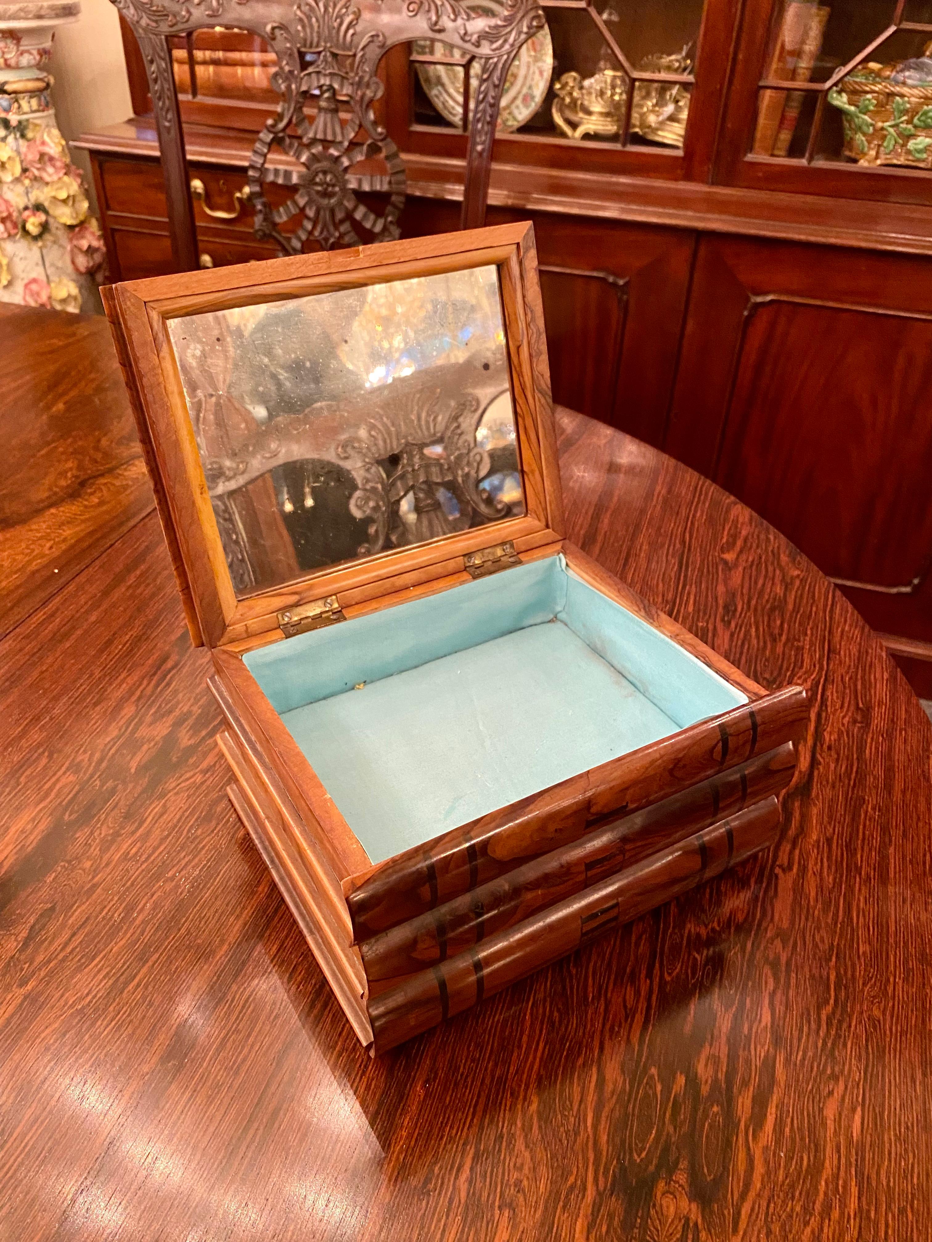 Antique English Victorian Burled Black Walnut Jewelry Puzzle Box, circa 1870's 5