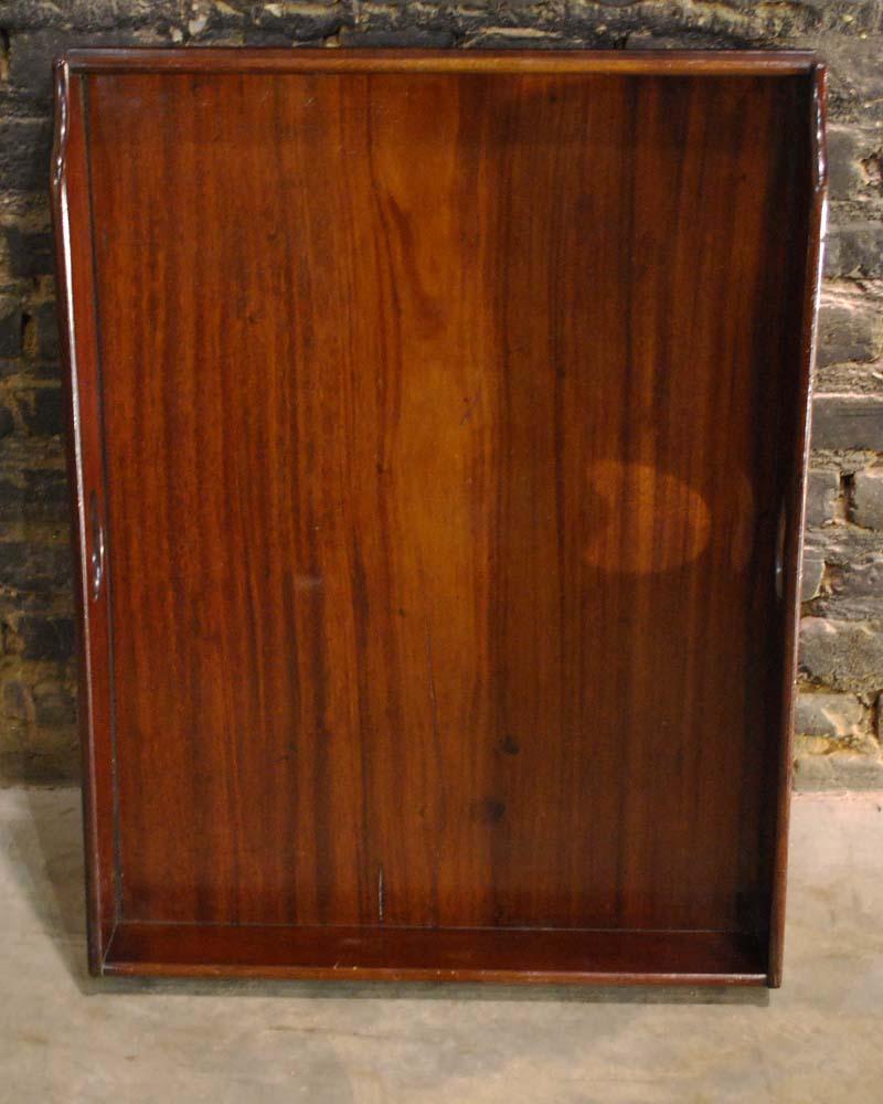 20th Century Antique English Victorian Butler's Tray Table in Mahogany on Folding Stand
