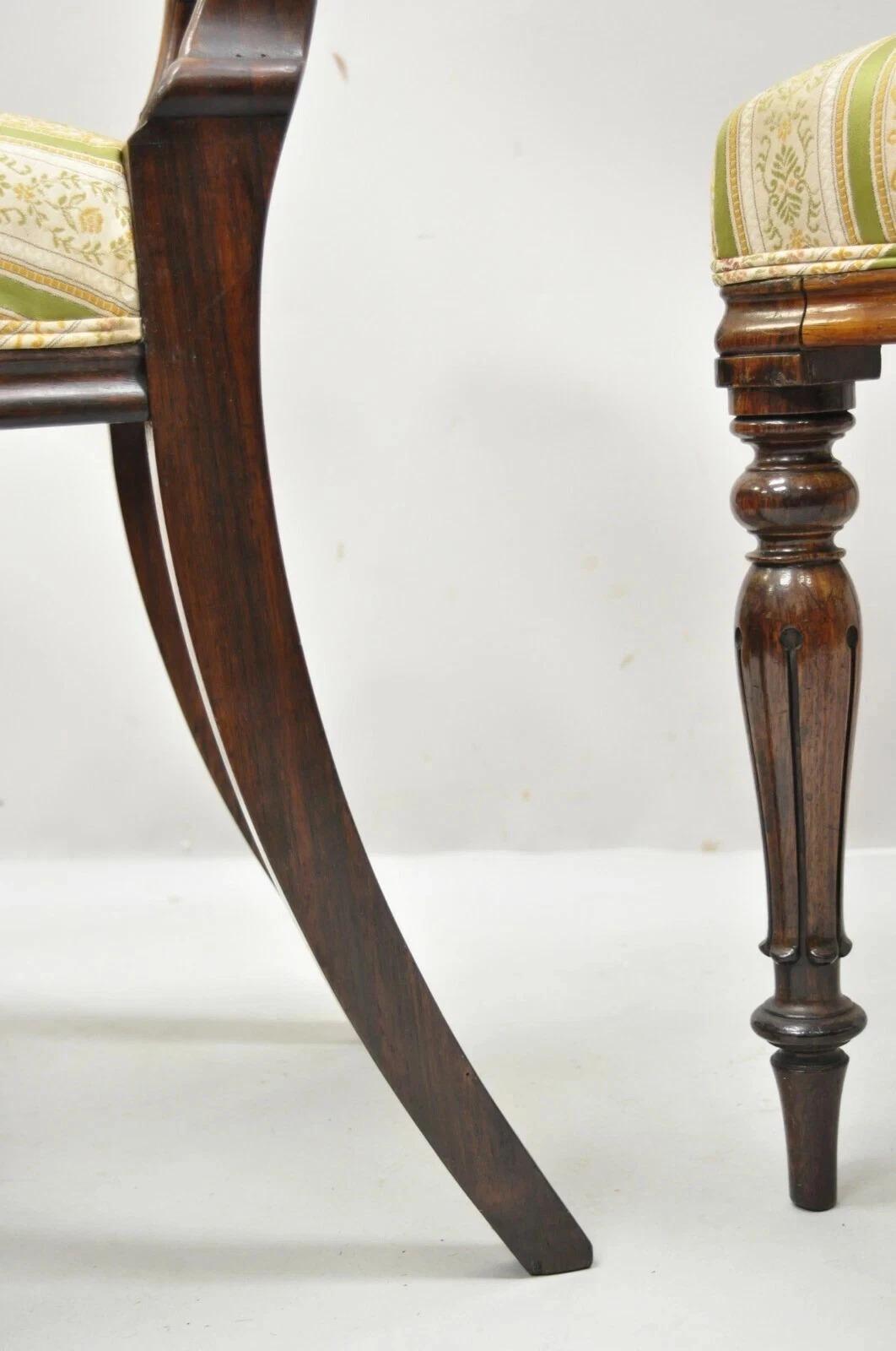 Anciennes chaises de salon en palissandre sculpté de l'époque victorienne anglaise - une paire en vente 2