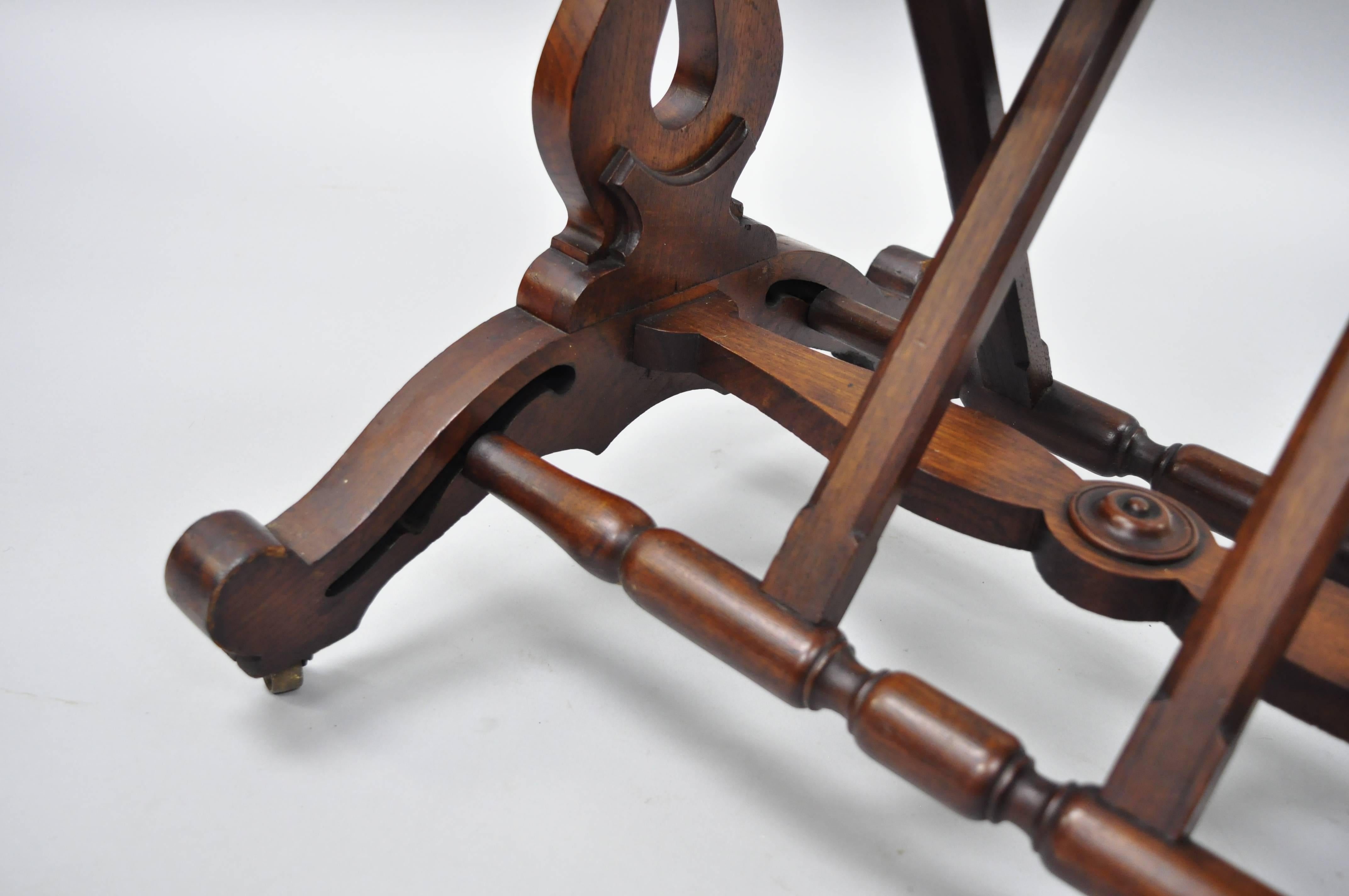 Antique English Victorian Carved Walnut Adjustable Print or Book Stand 4