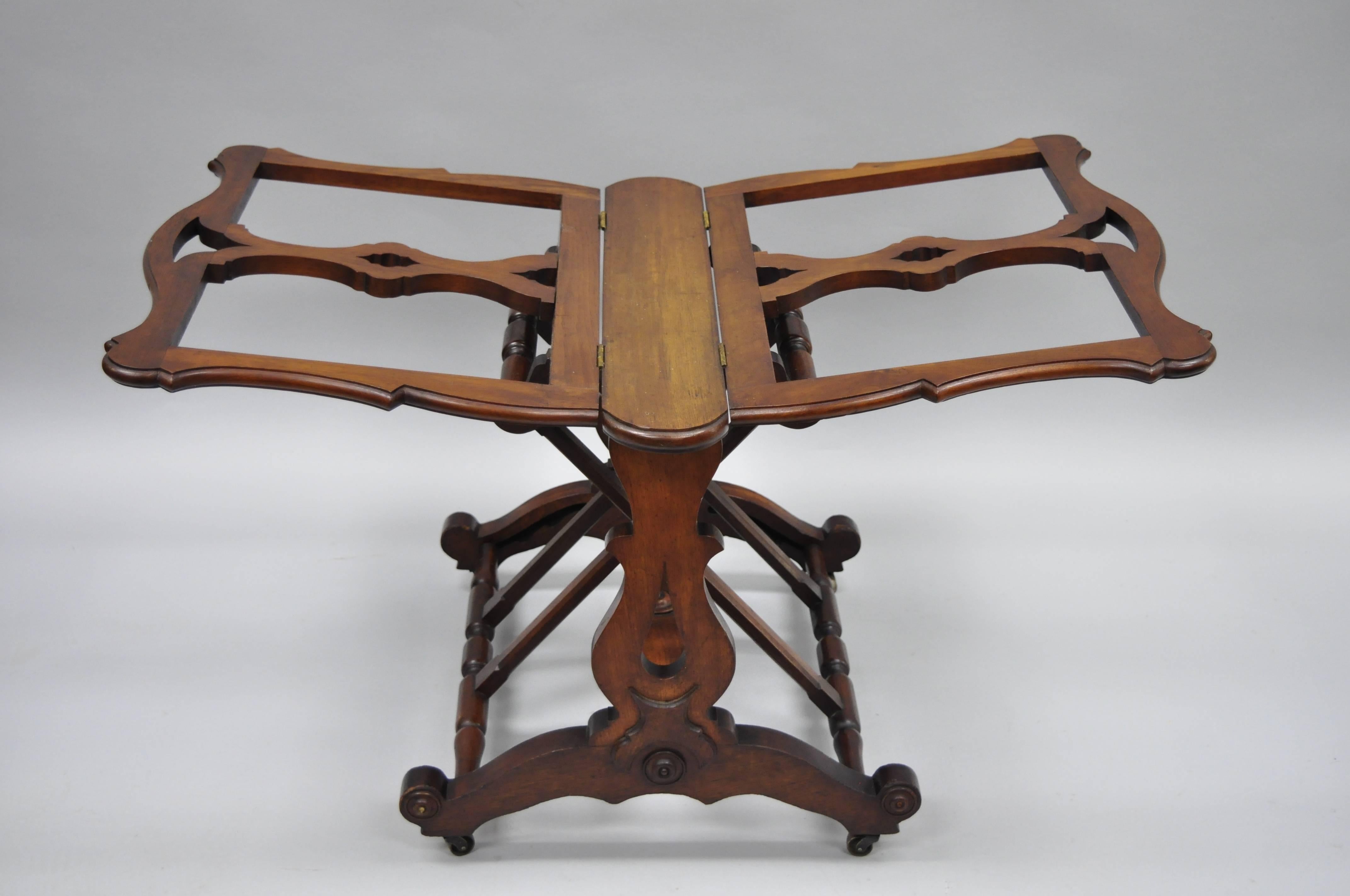 19th Century Antique English Victorian Carved Walnut Adjustable Print or Book Stand