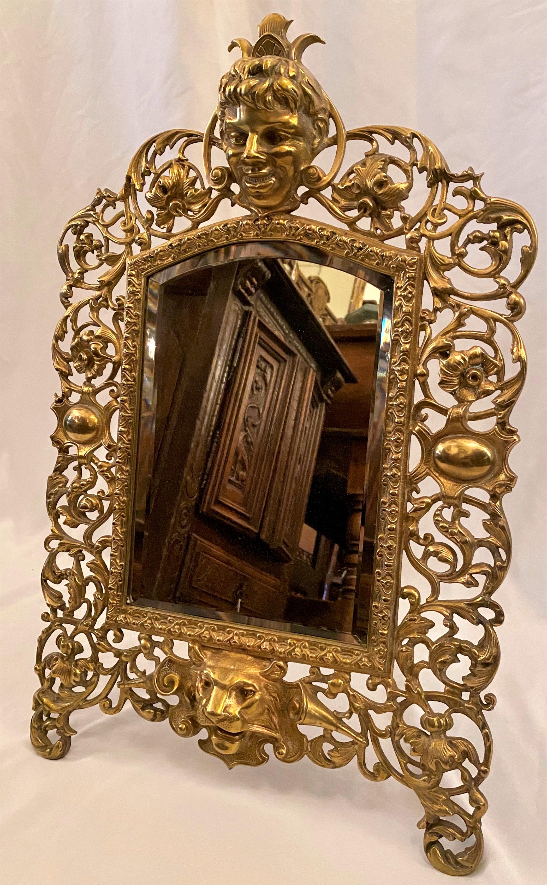 antique brass mirror