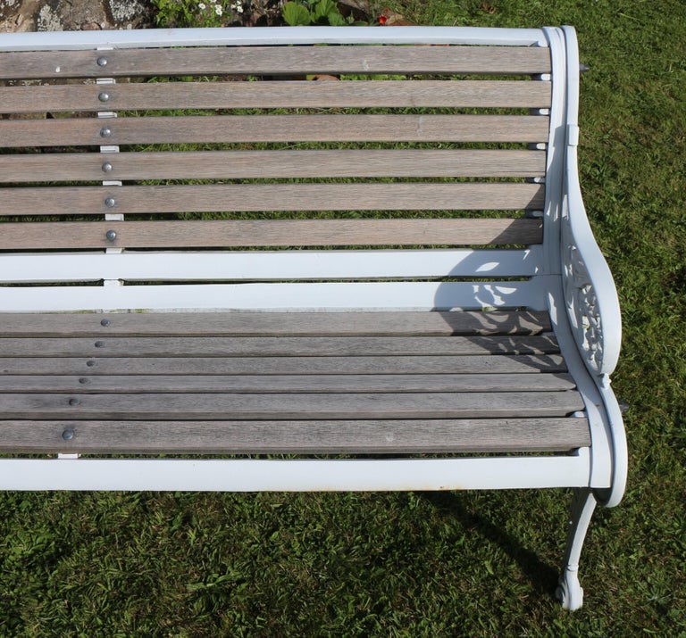 Antique English Victorian Cast Iron Garden Seat/Bench by the John Finch