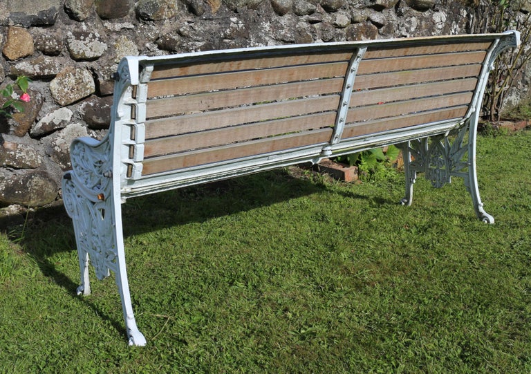 Antique English Victorian Cast Iron Garden Seat/Bench by the John Finch