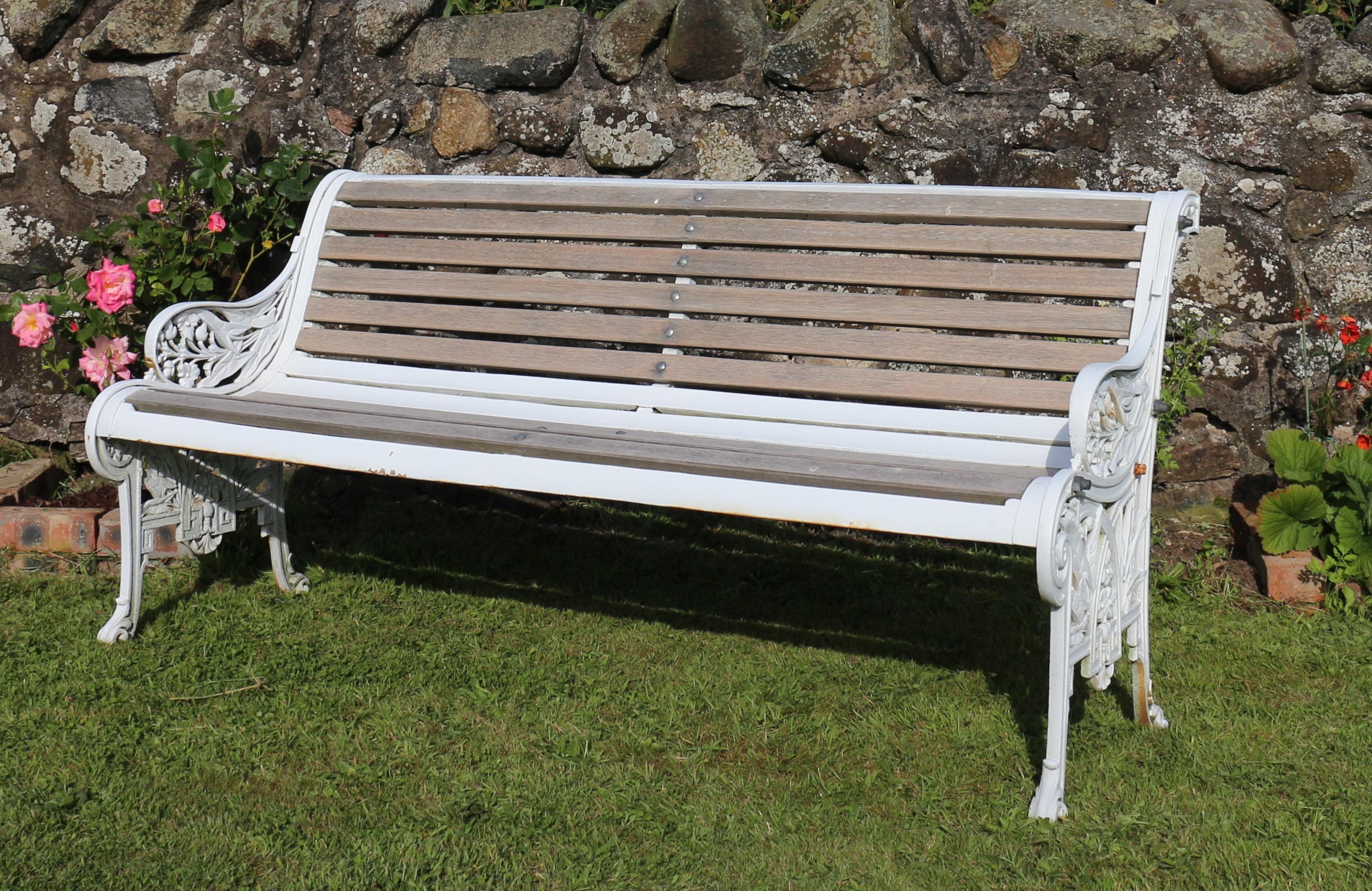 vintage cast iron garden bench