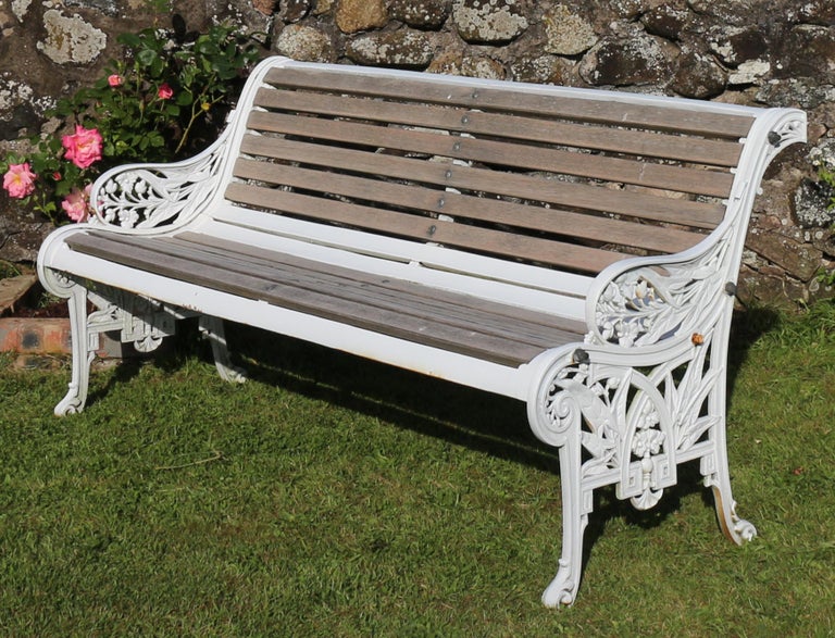 Antique English Victorian Cast Iron Garden Seat/Bench by the John Finch