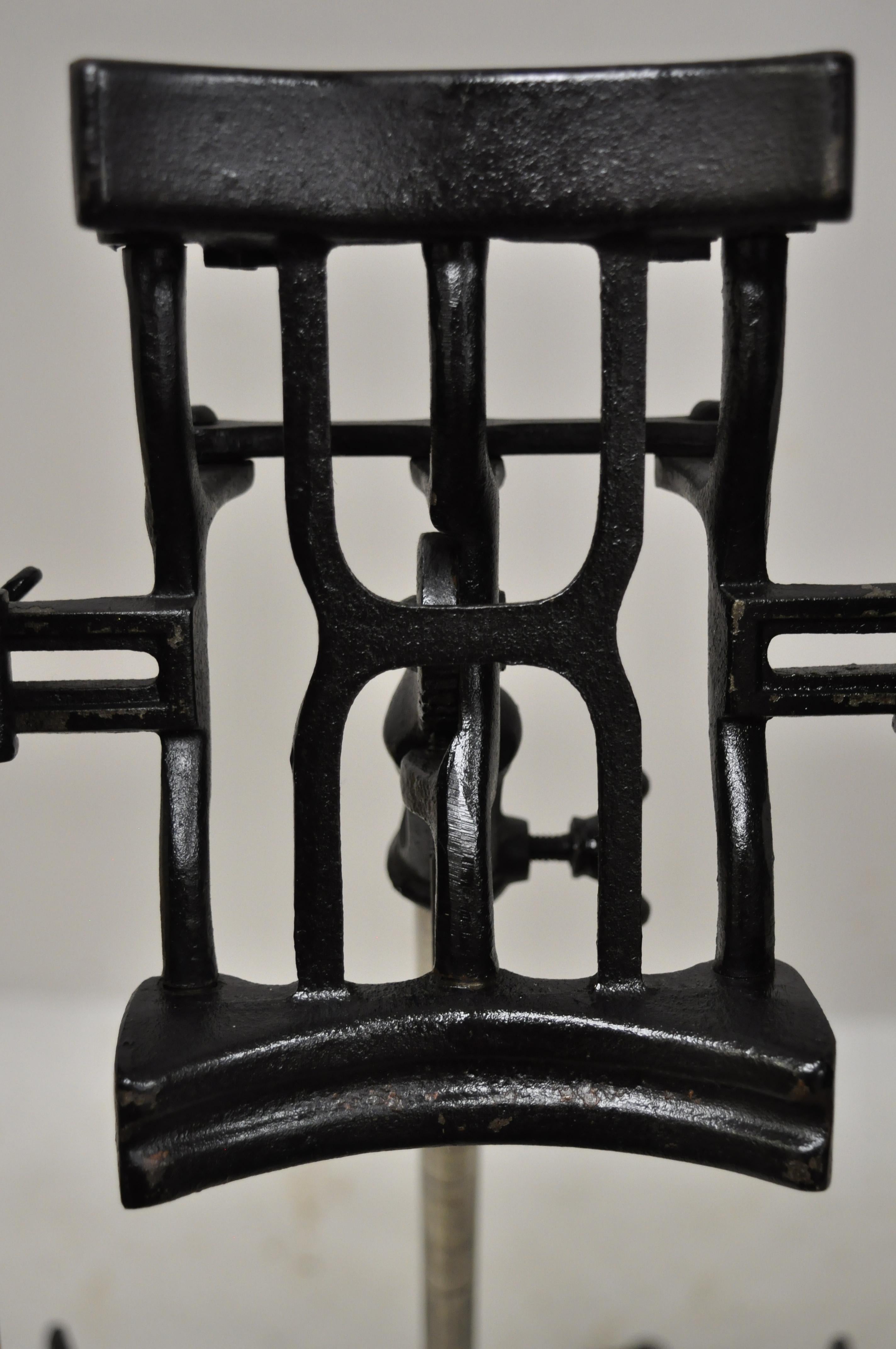 19th Century Antique English Victorian Cast Iron and Oakwood Book Stand Lectern Bible Holder