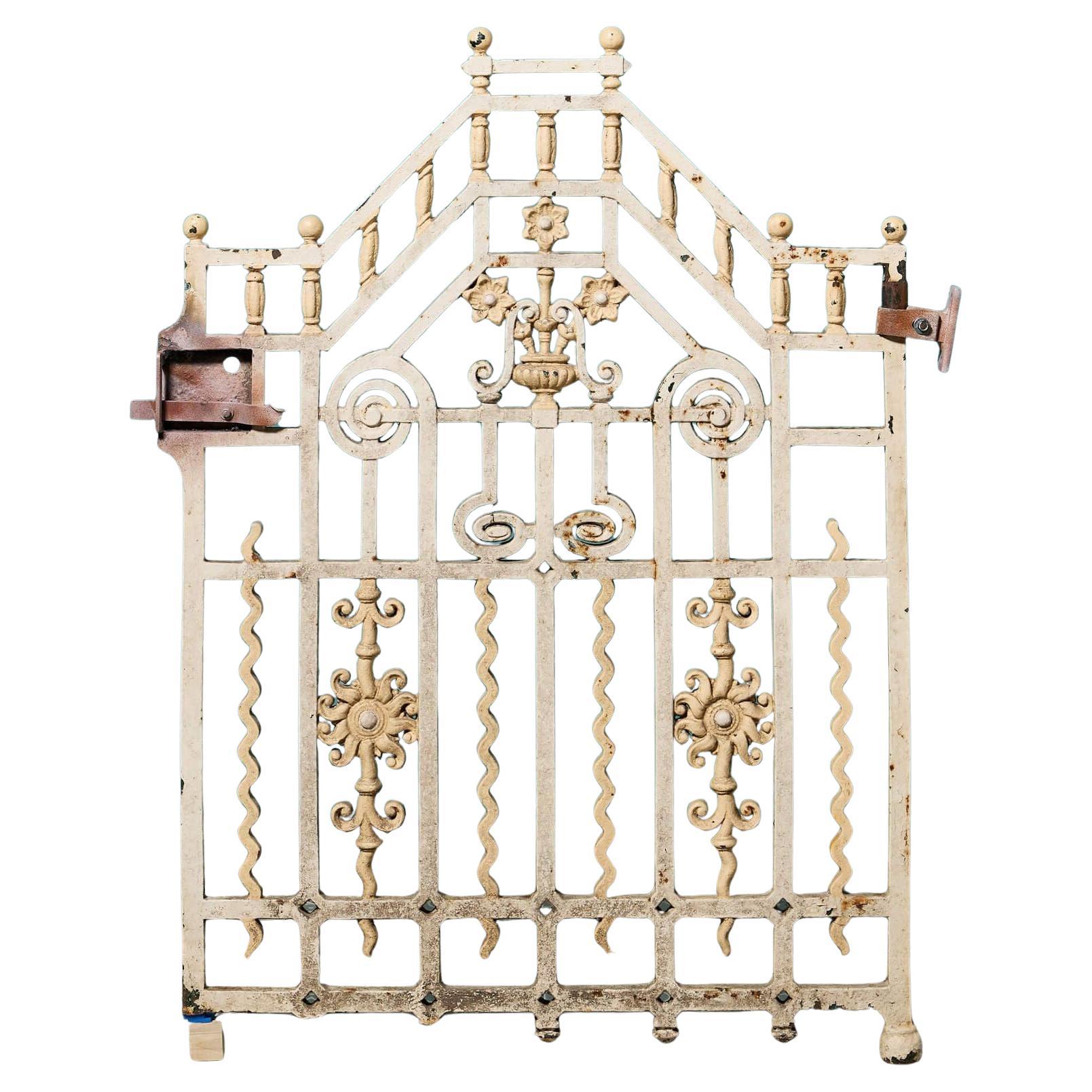Antique English Victorian Cast Iron Side Gate For Sale