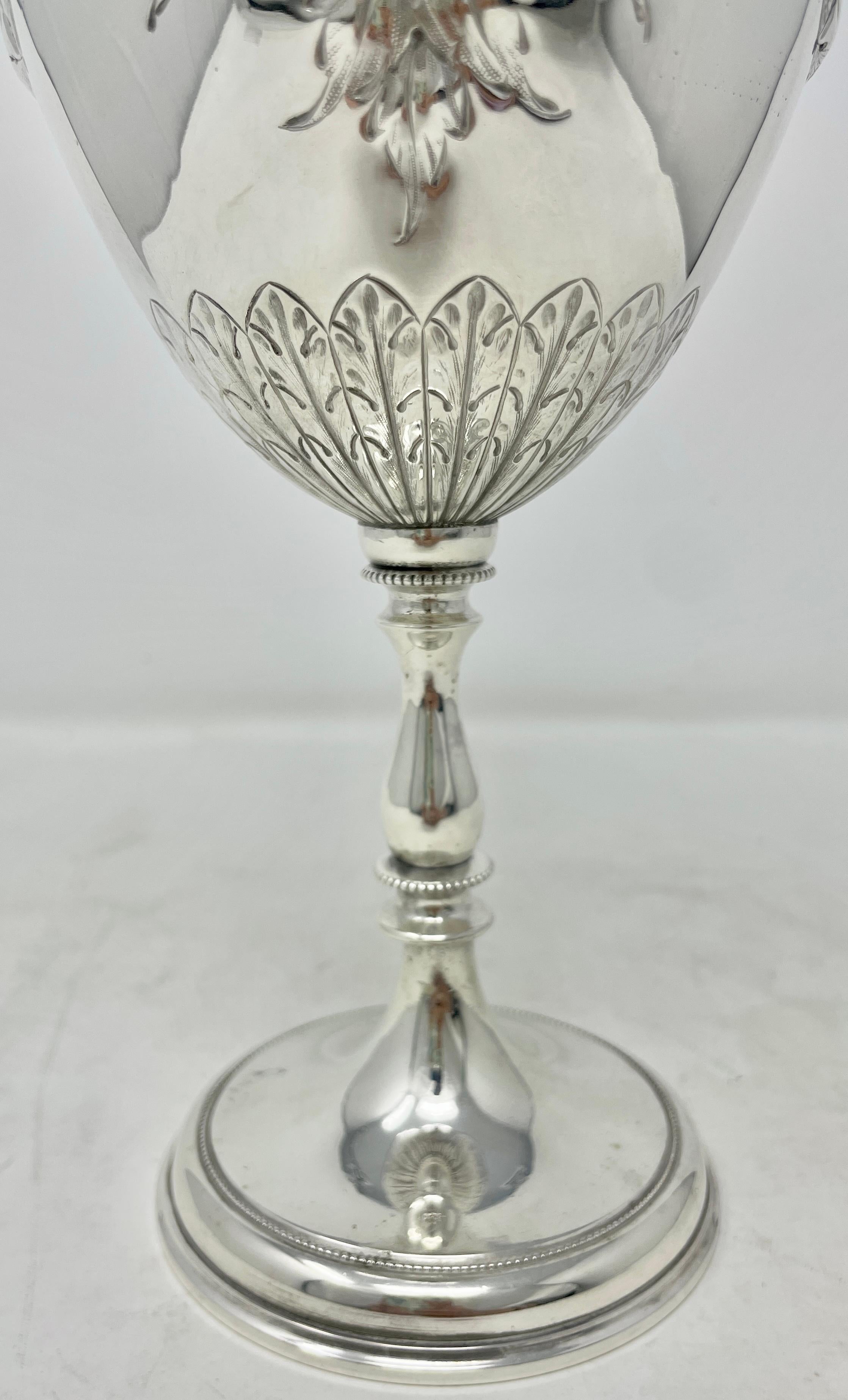20th Century Antique English Victorian Chased Silver-Plated Goblet, Circa 1900.