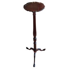 Antique English Victorian Chippendale Style Carved Mahogany Pedestal